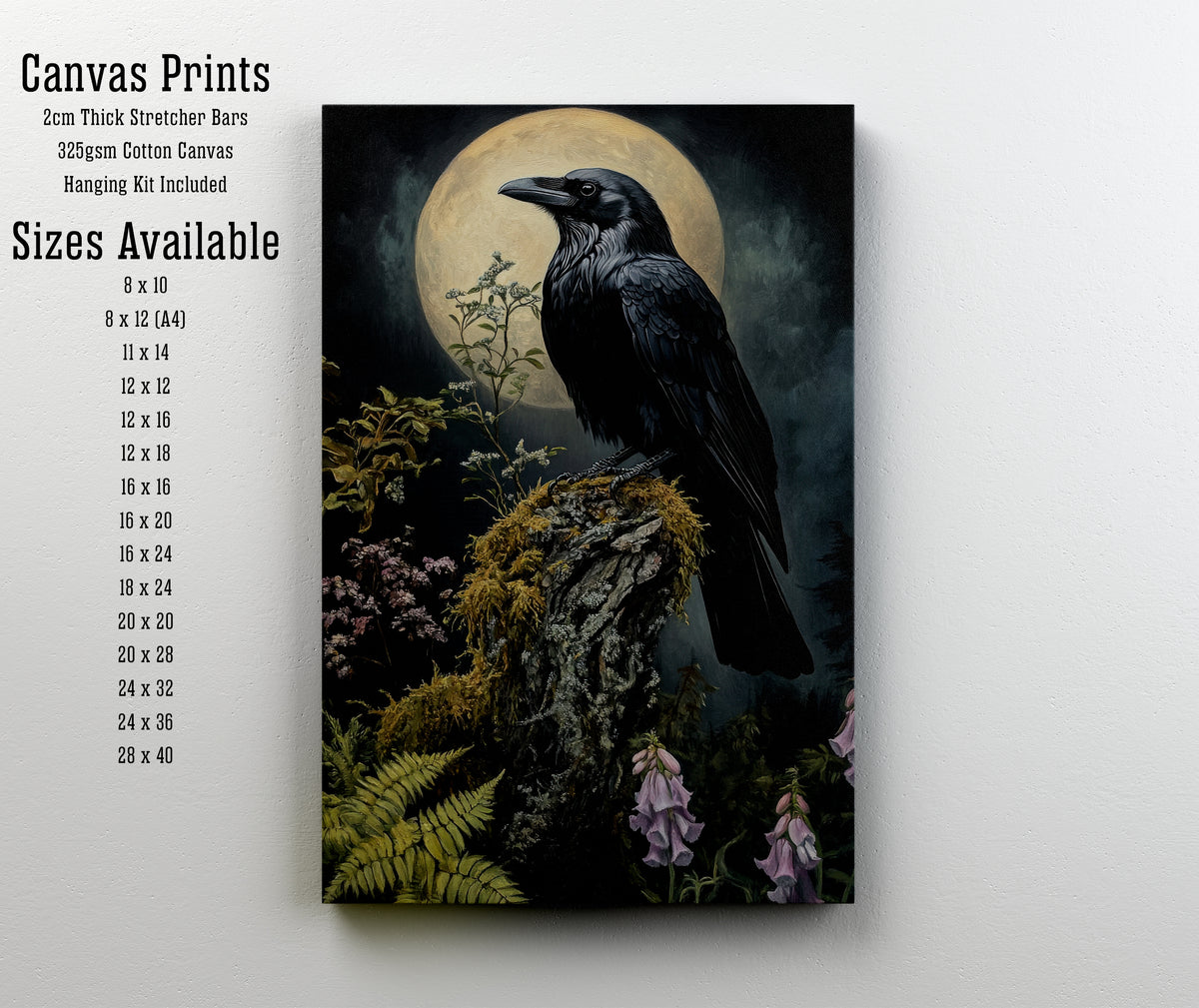 Raven Moon Gothic Art Print