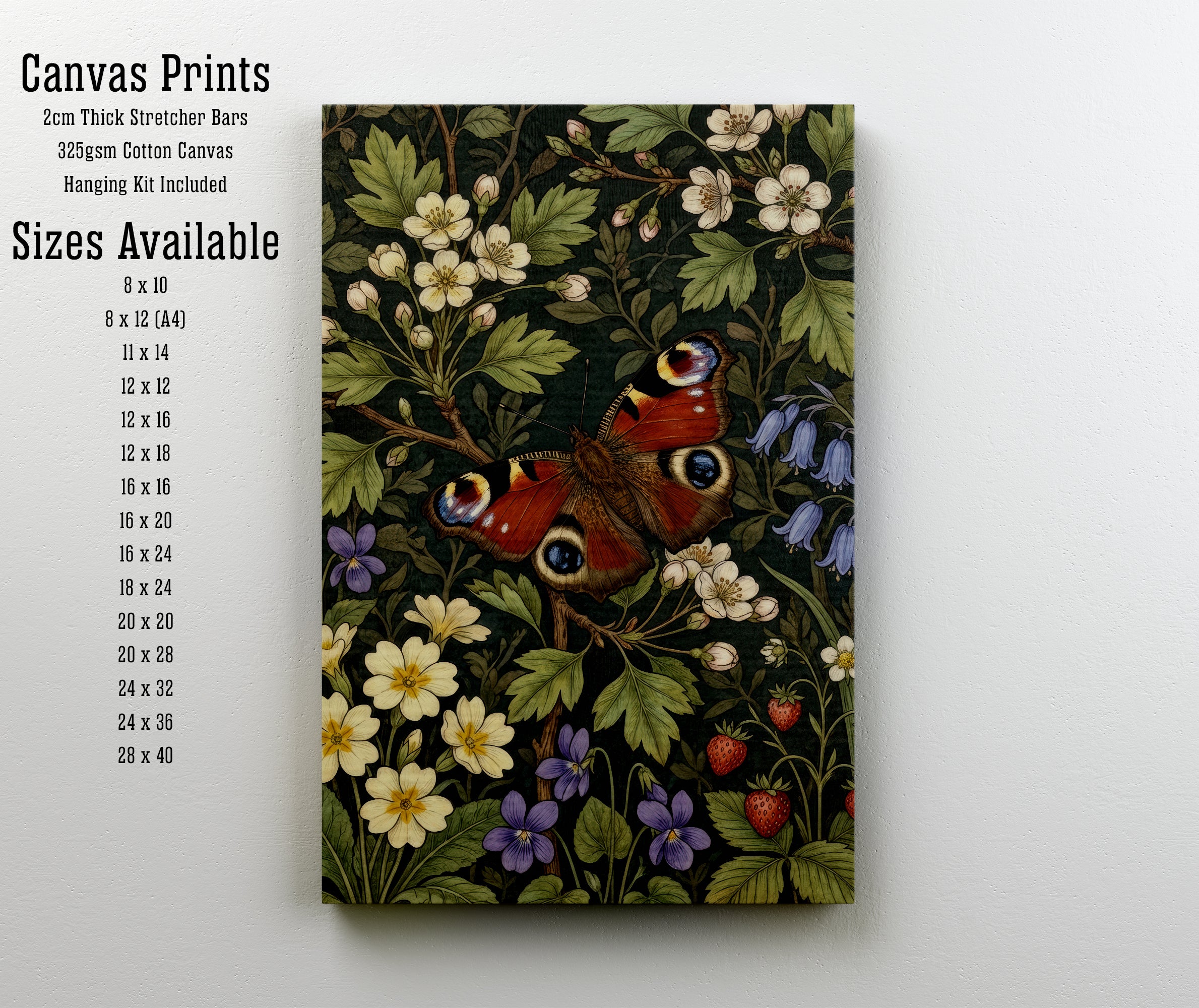 Peacock Butterfly Botanical Art Print