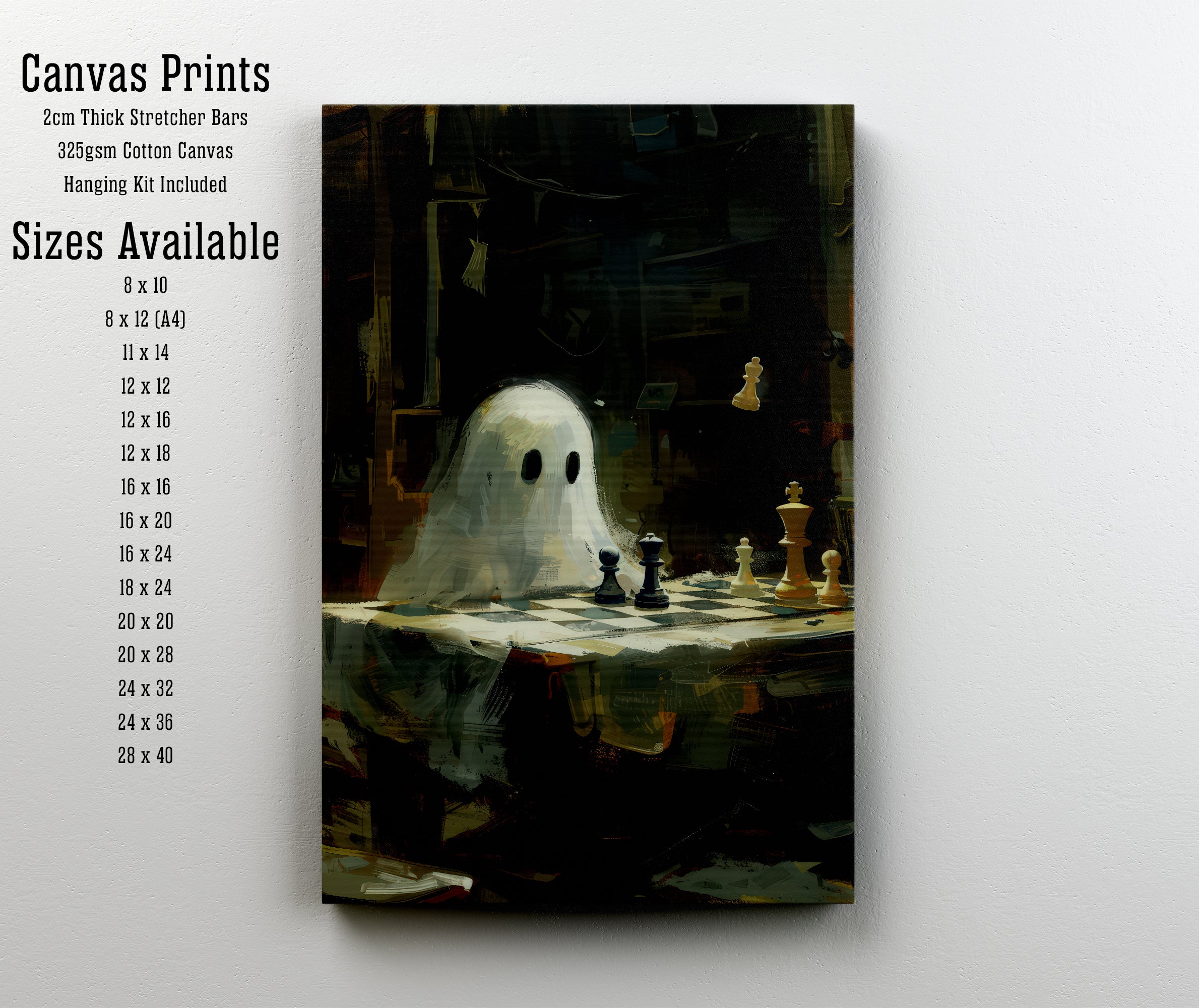 Ghost Chess Dark Academia Art Print