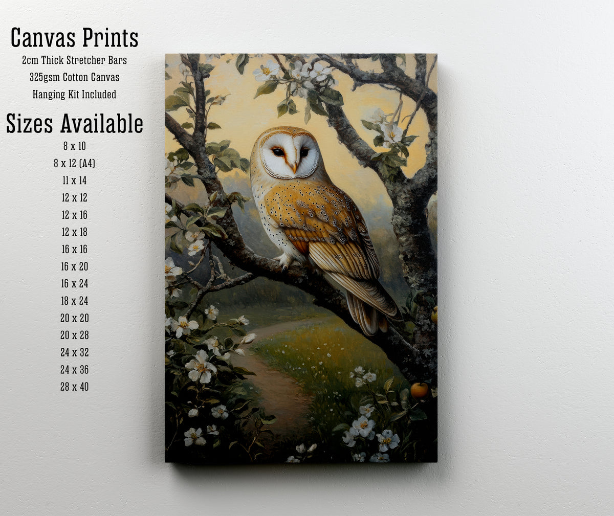 Barn Owl Blossom Art Print