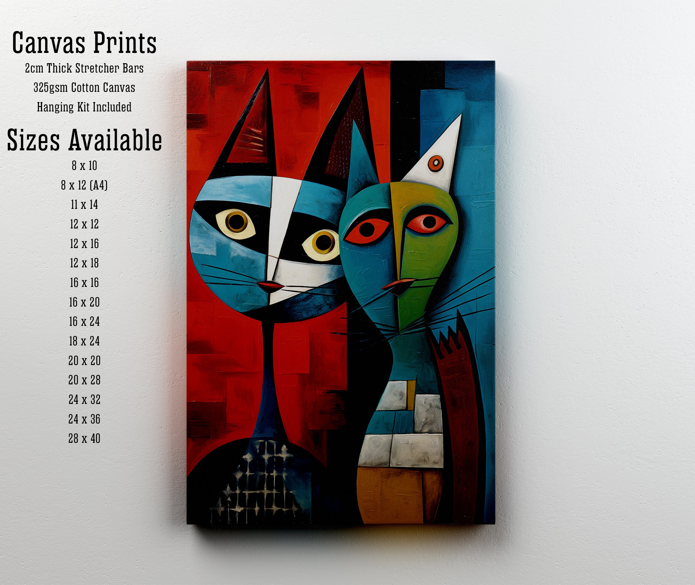 Cubist Cats Art Print