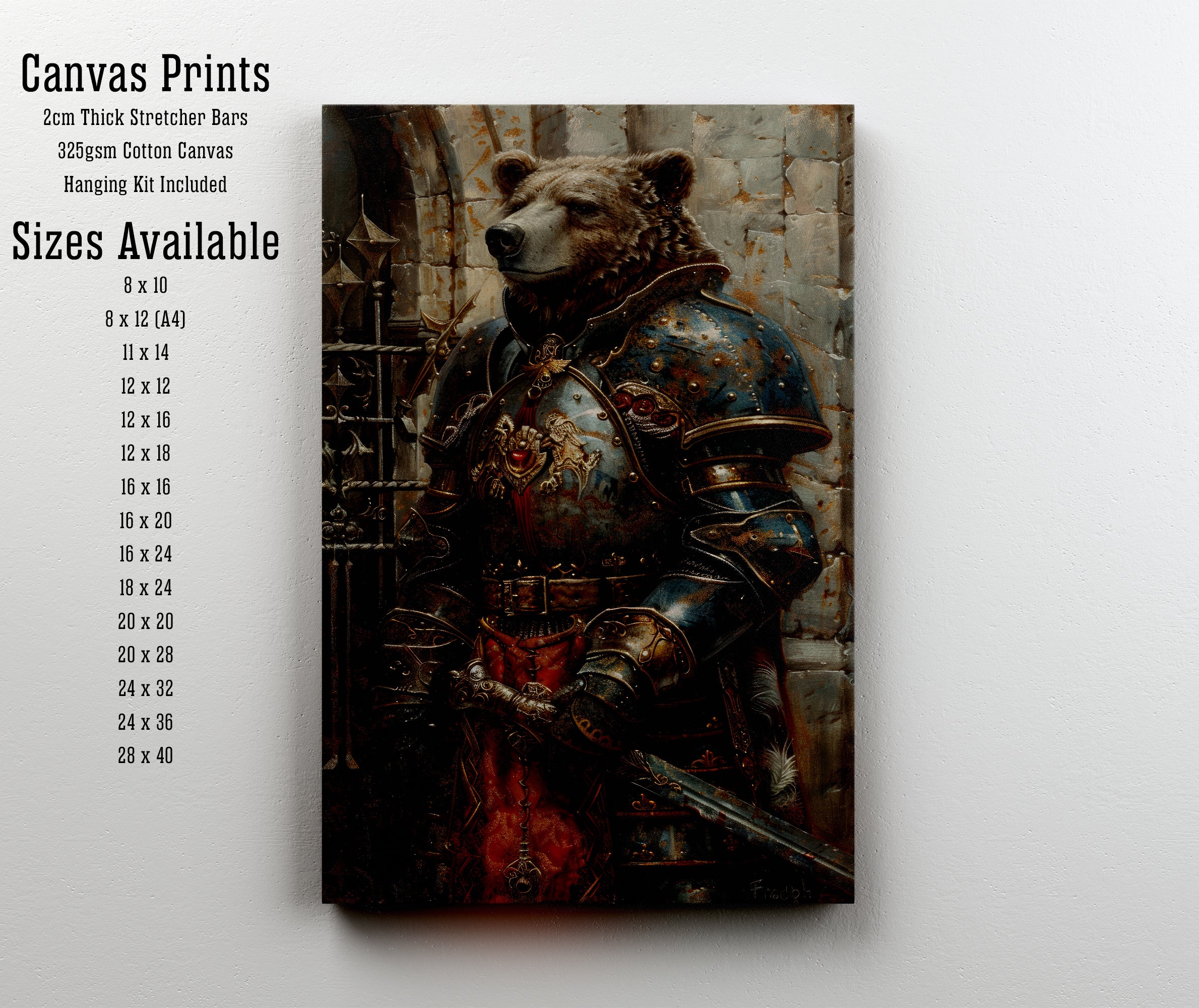 Bear Knight Fantasy Art Print