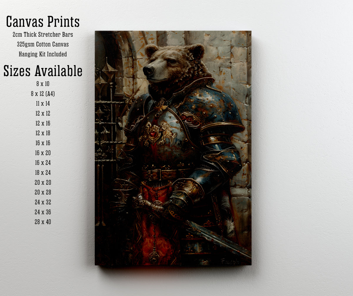 Bear Knight Fantasy Art Print