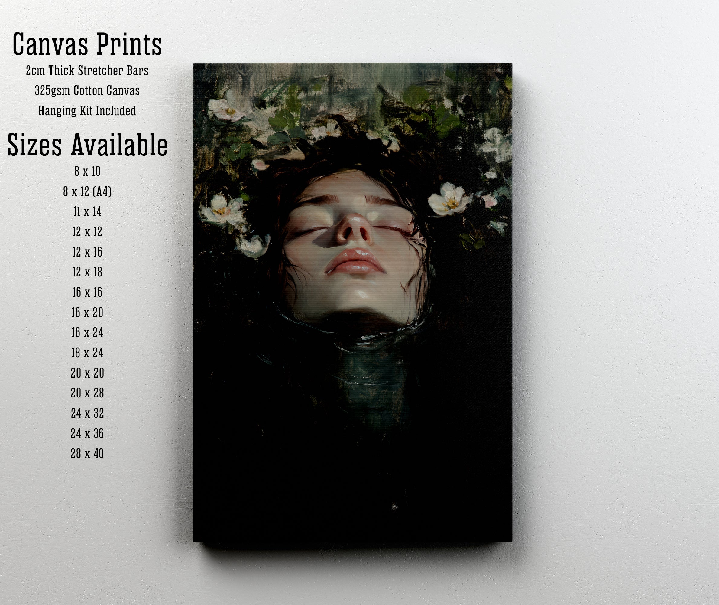 Submerged Woman Floral Art Print