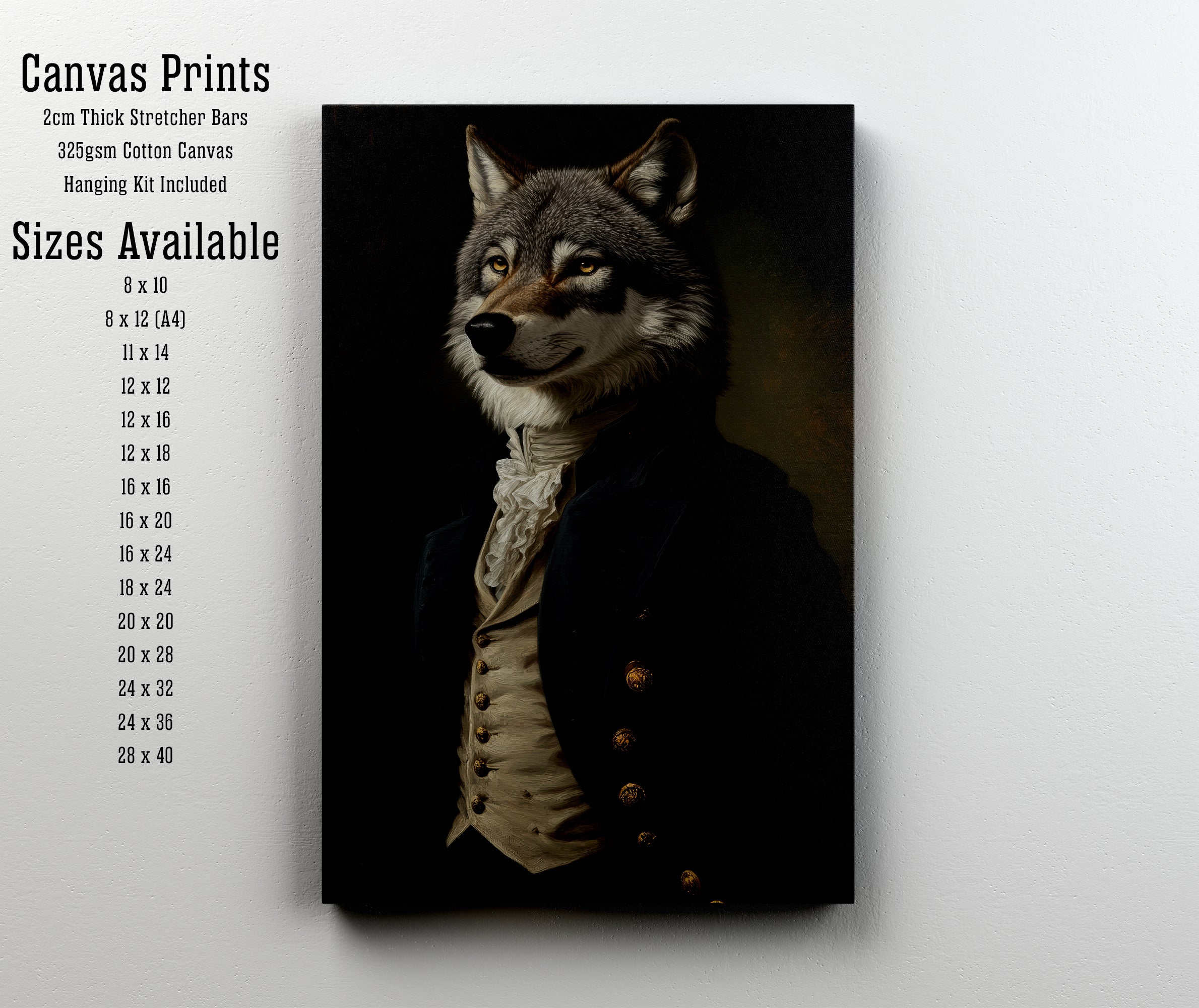Dressed Wolf Dark Academia Art Print