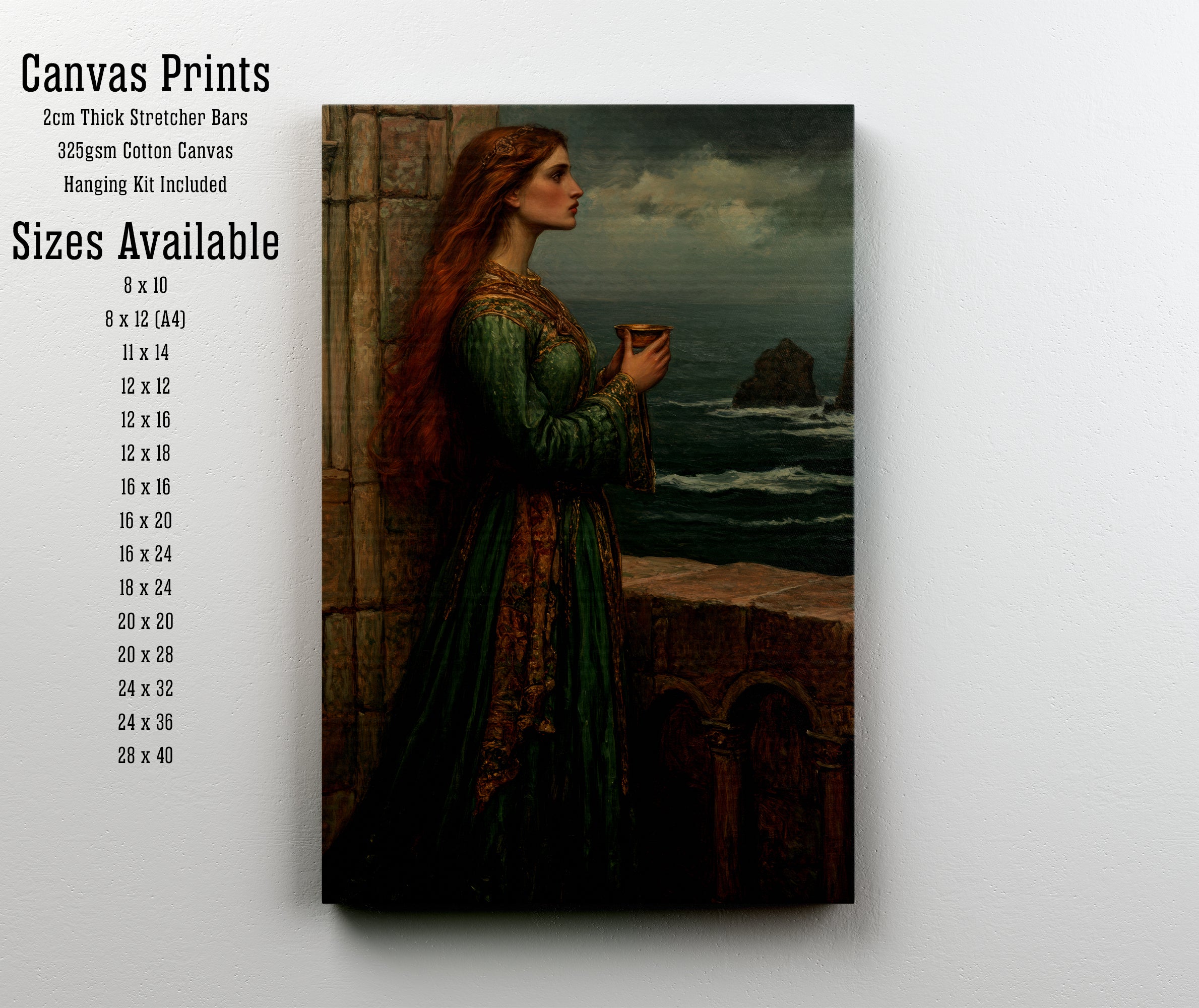Medieval Woman by the Sea Art Print