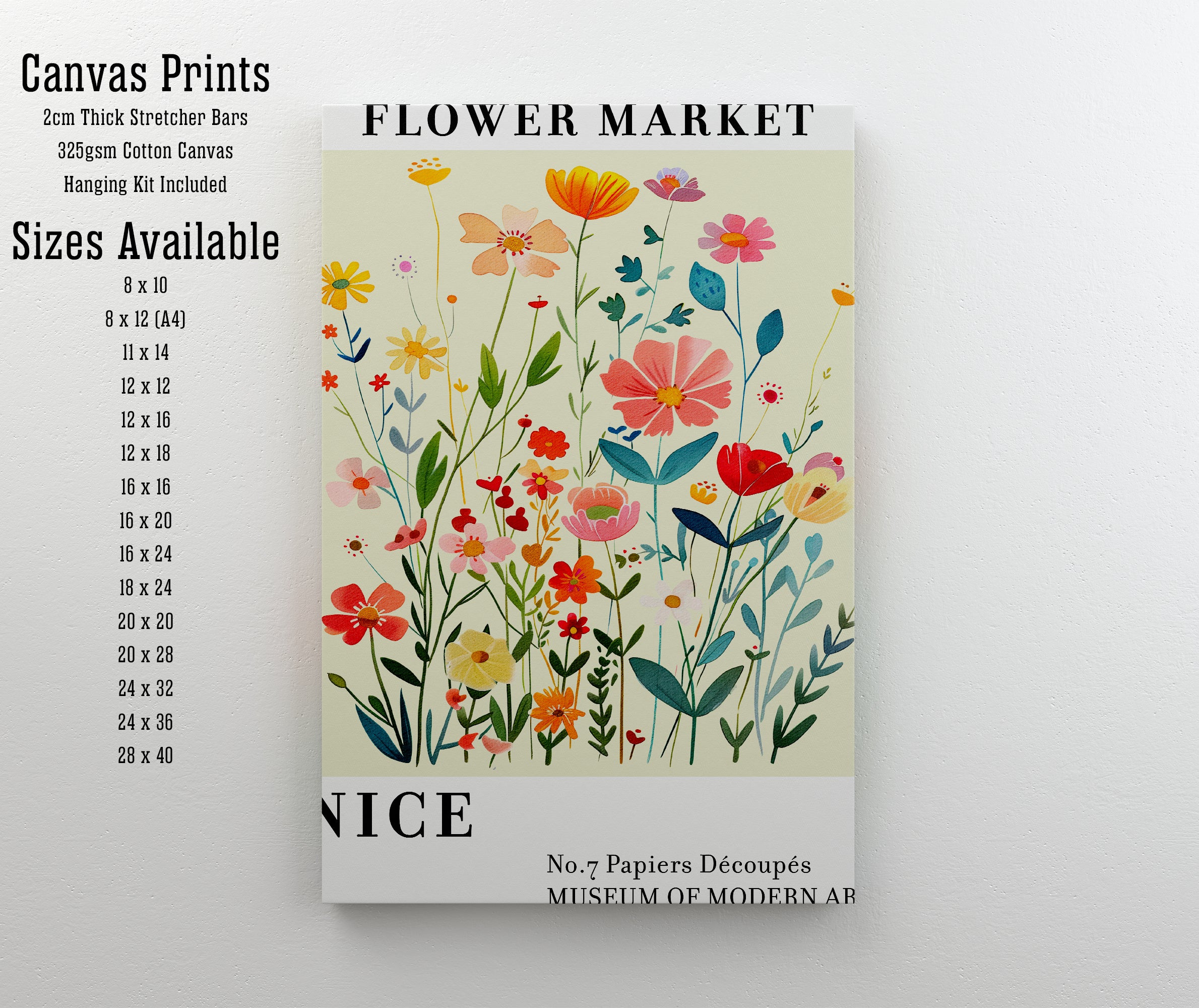 Colourful Cut Paper Flower Art Print