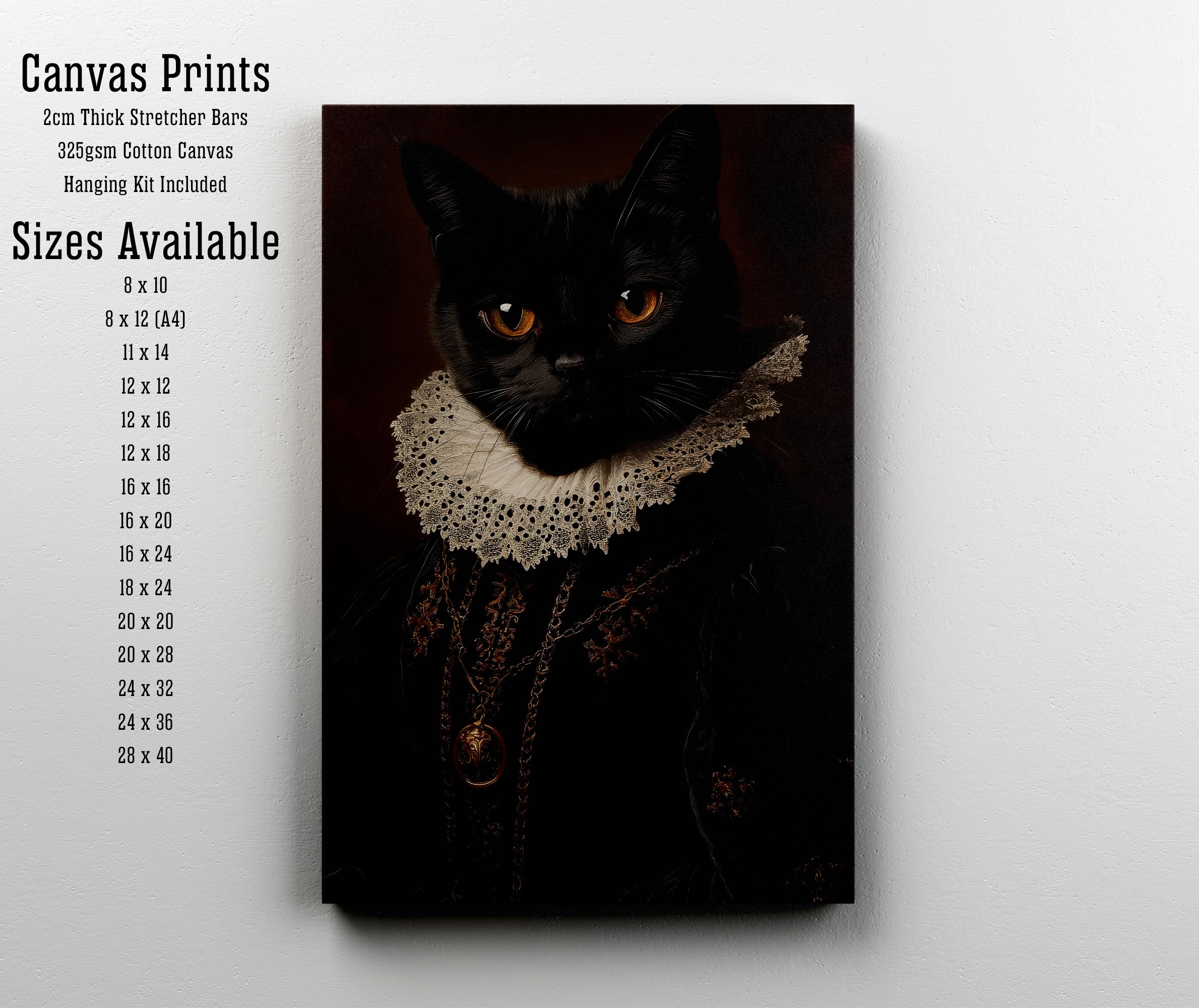Black Cat Renaissance Art Print