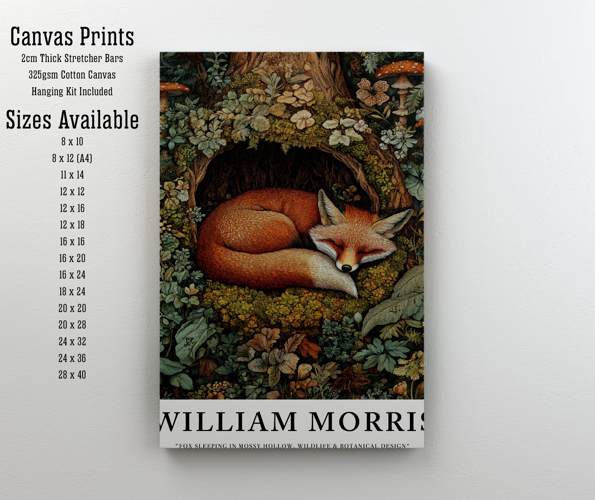 William Morris Inspired Fox Art Print