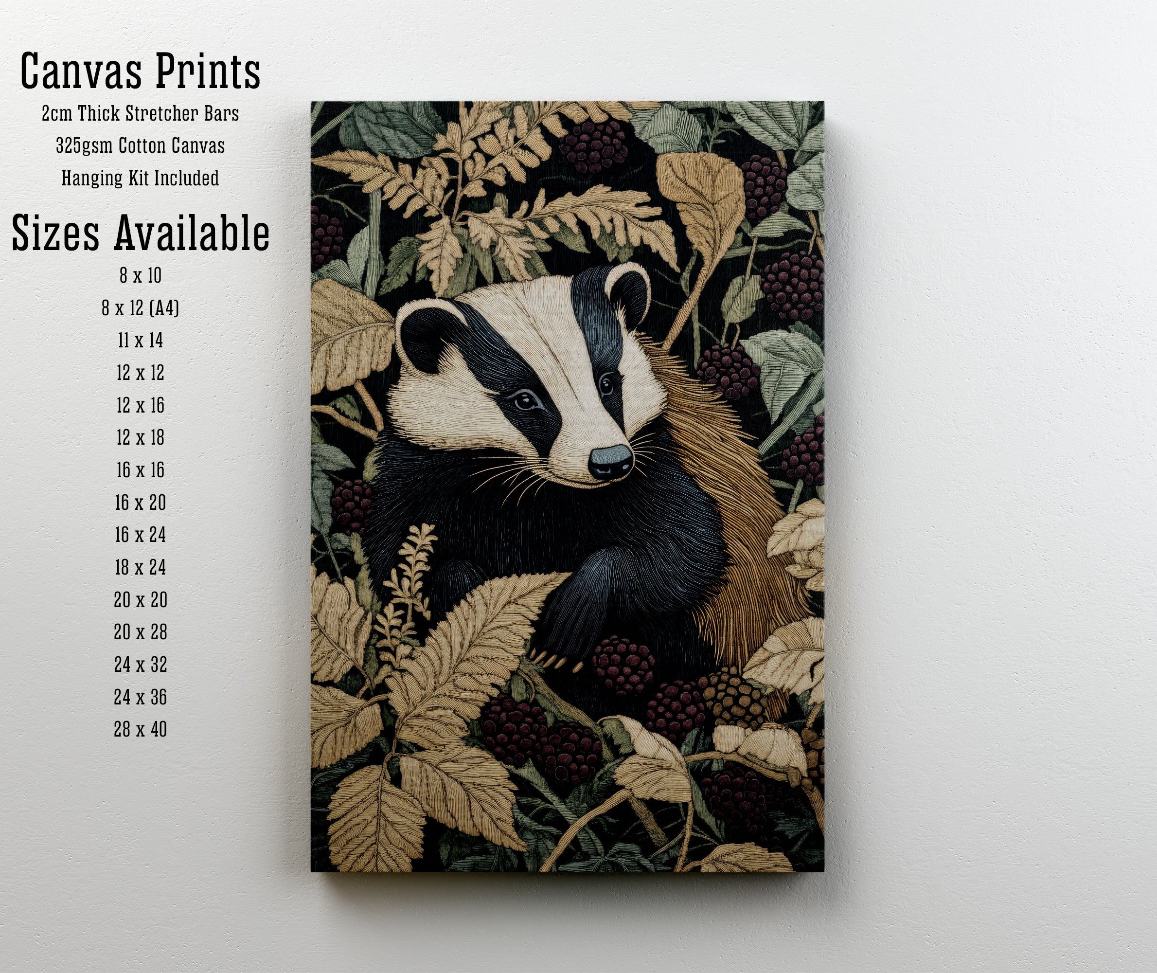 Badger Blackberry Botanical Art Print