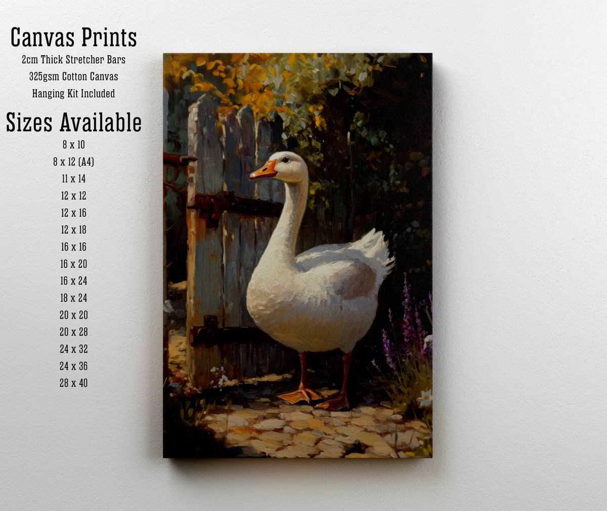White Goose Garden Art Print