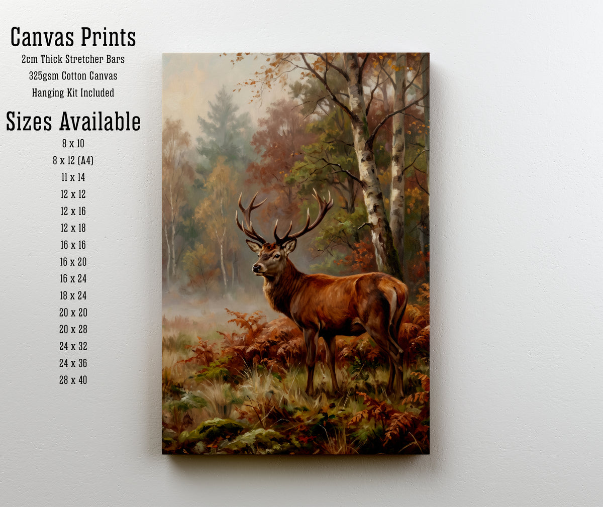 Autumn Stag Woodland Art Print