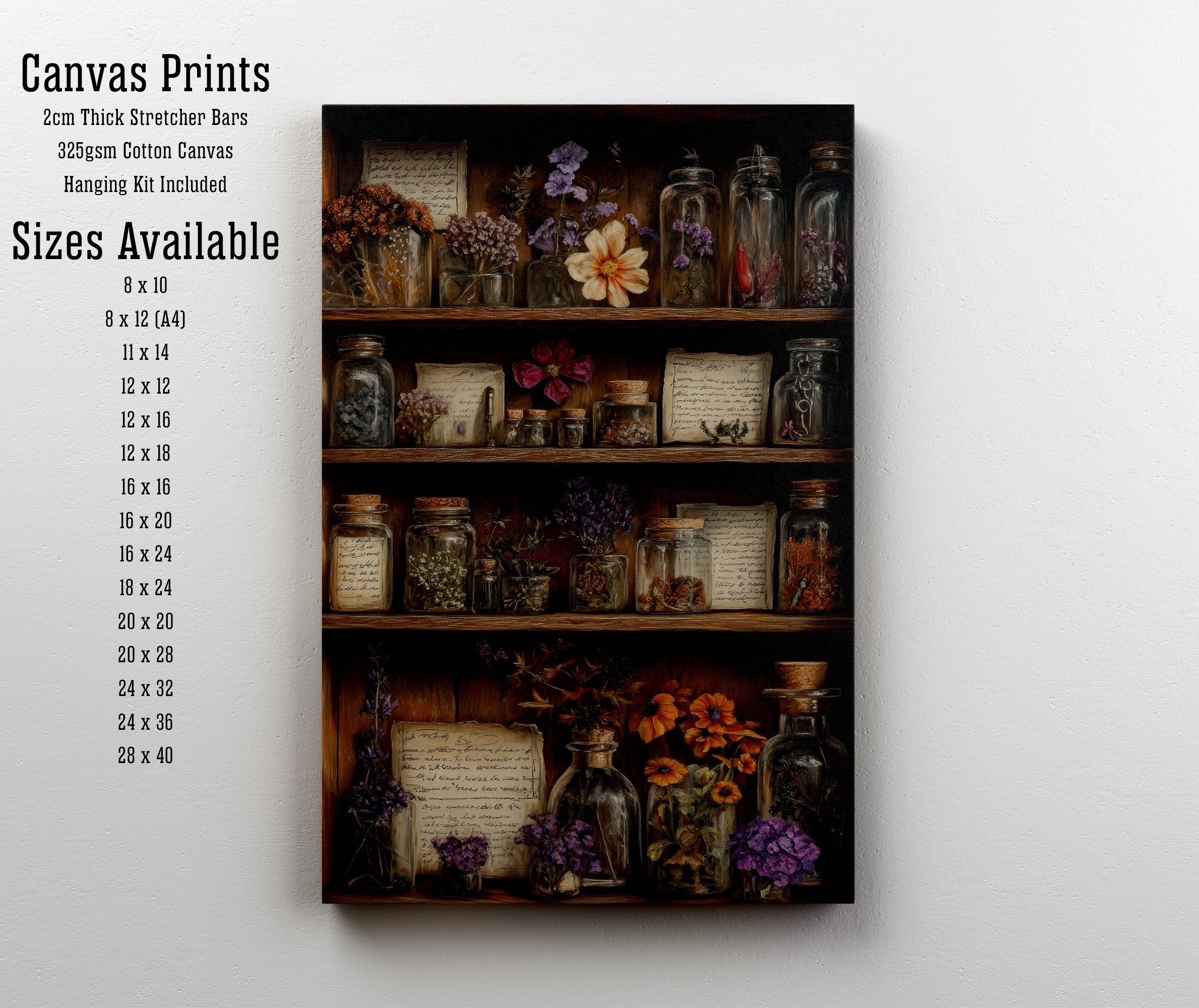 Vintage Apothecary Flowers Art Print