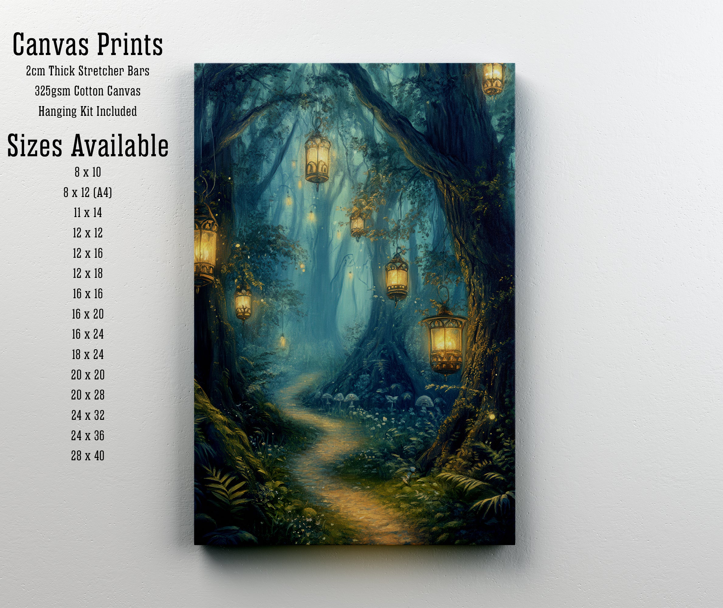 Enchanted Lantern Forest Art Print