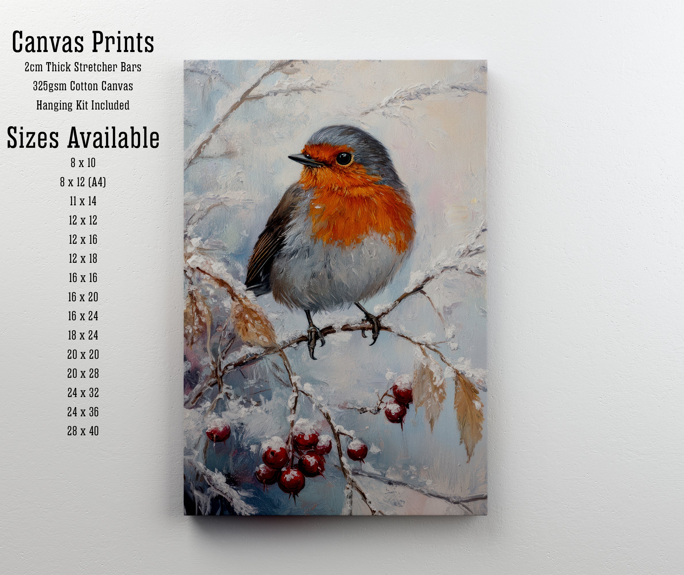 Snowy Robin Art Print