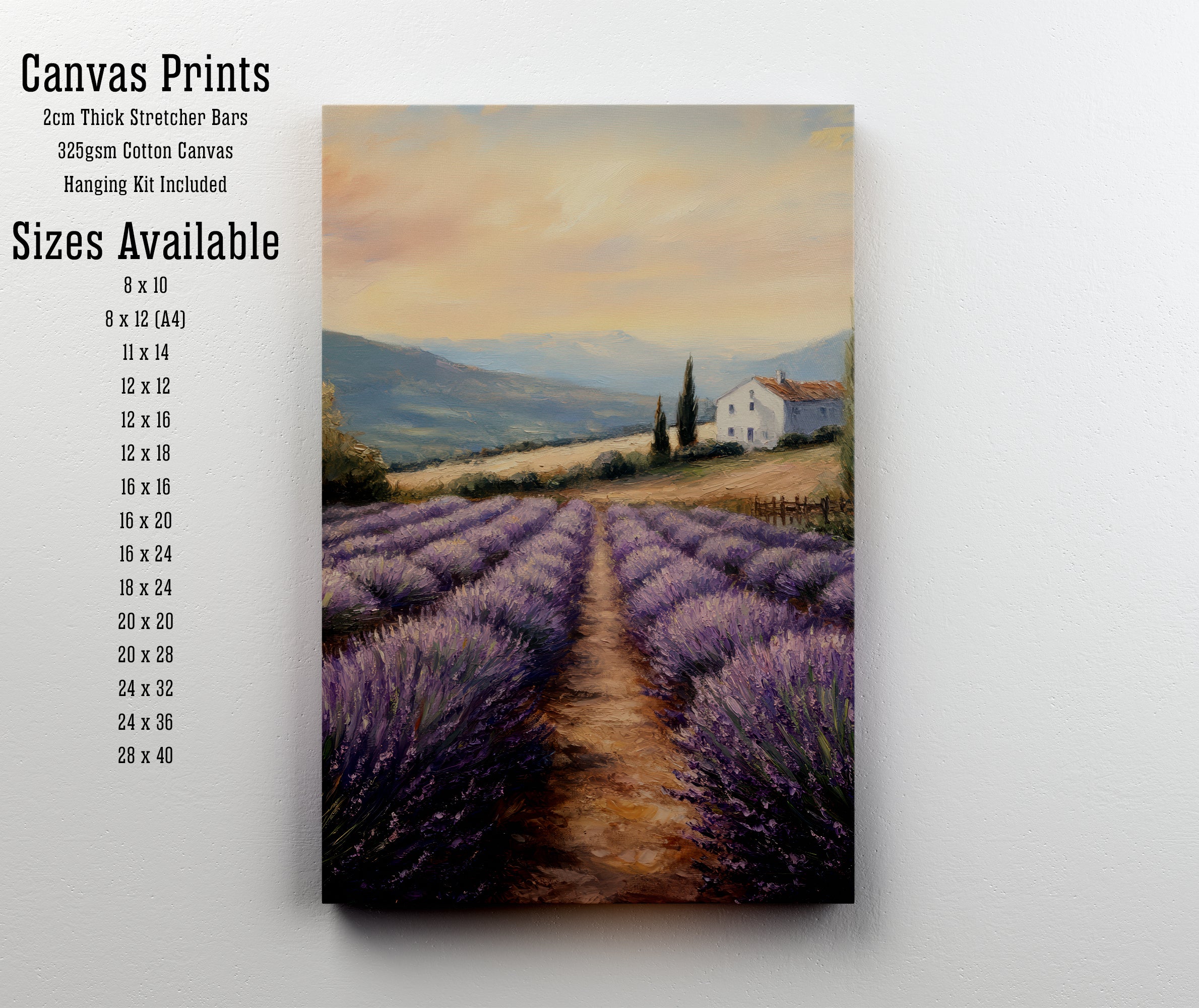 Lavender Field Country House Art Print