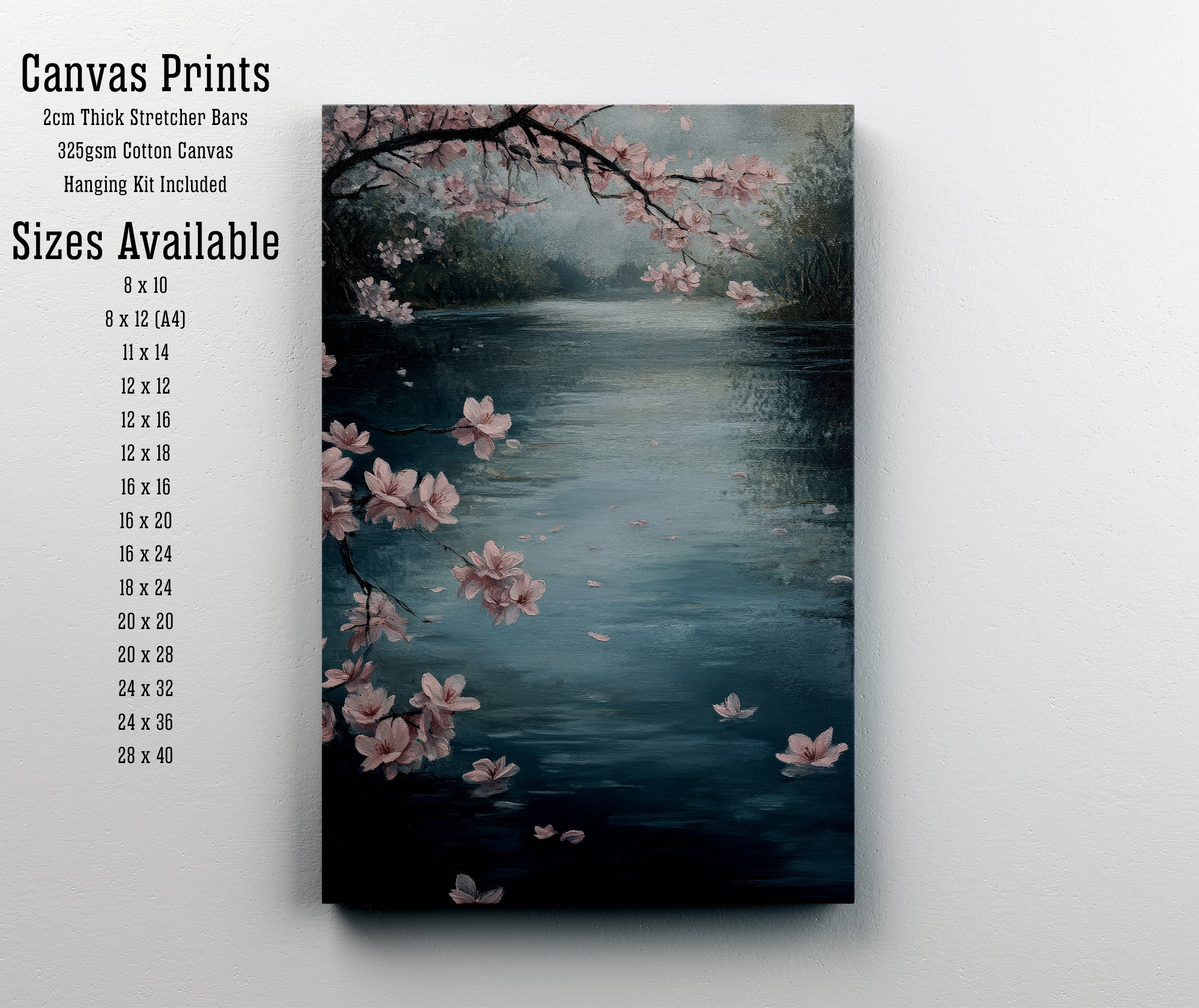Cherry Blossom Pond Art Print