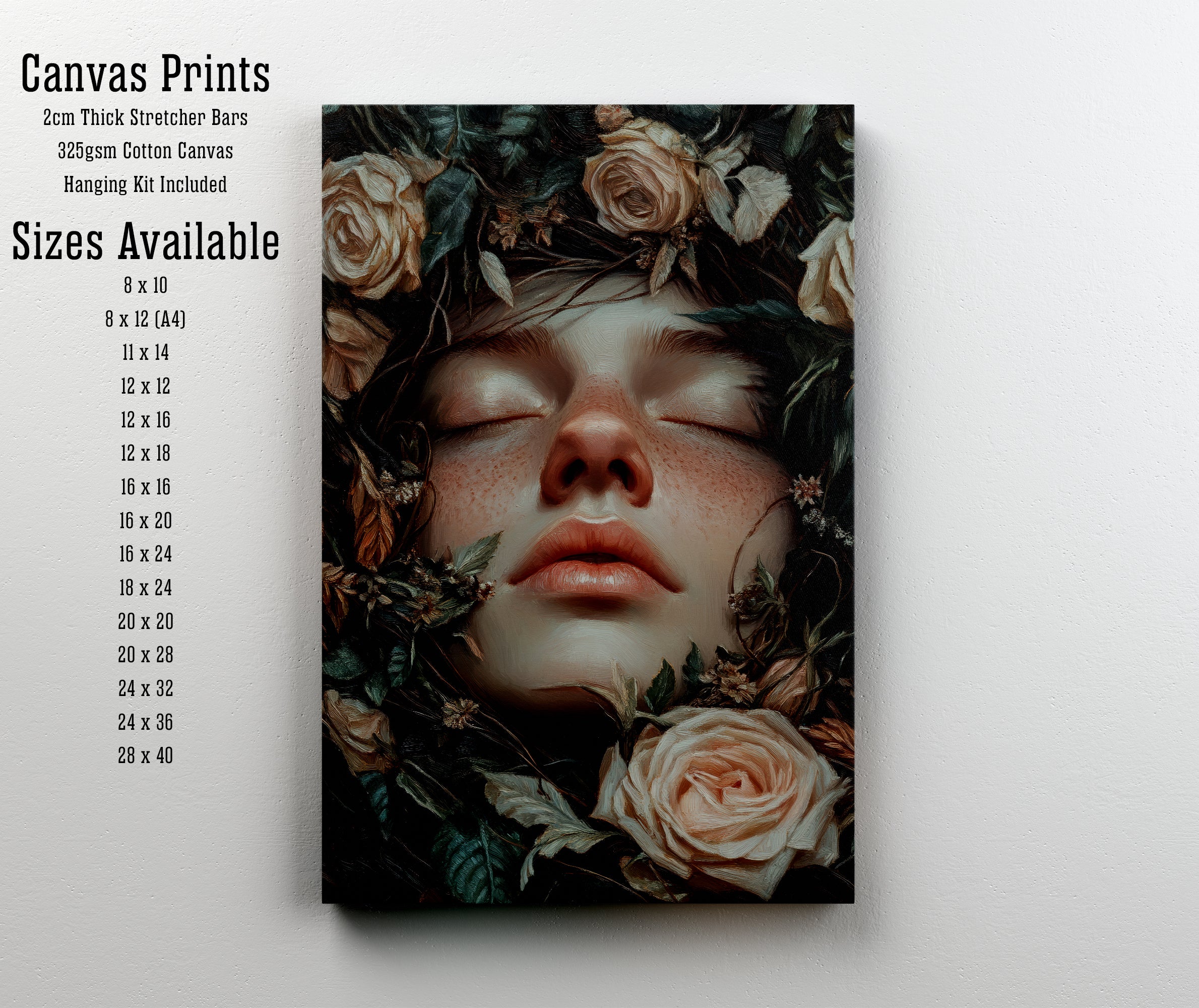 Floral Woman Portrait Art Print