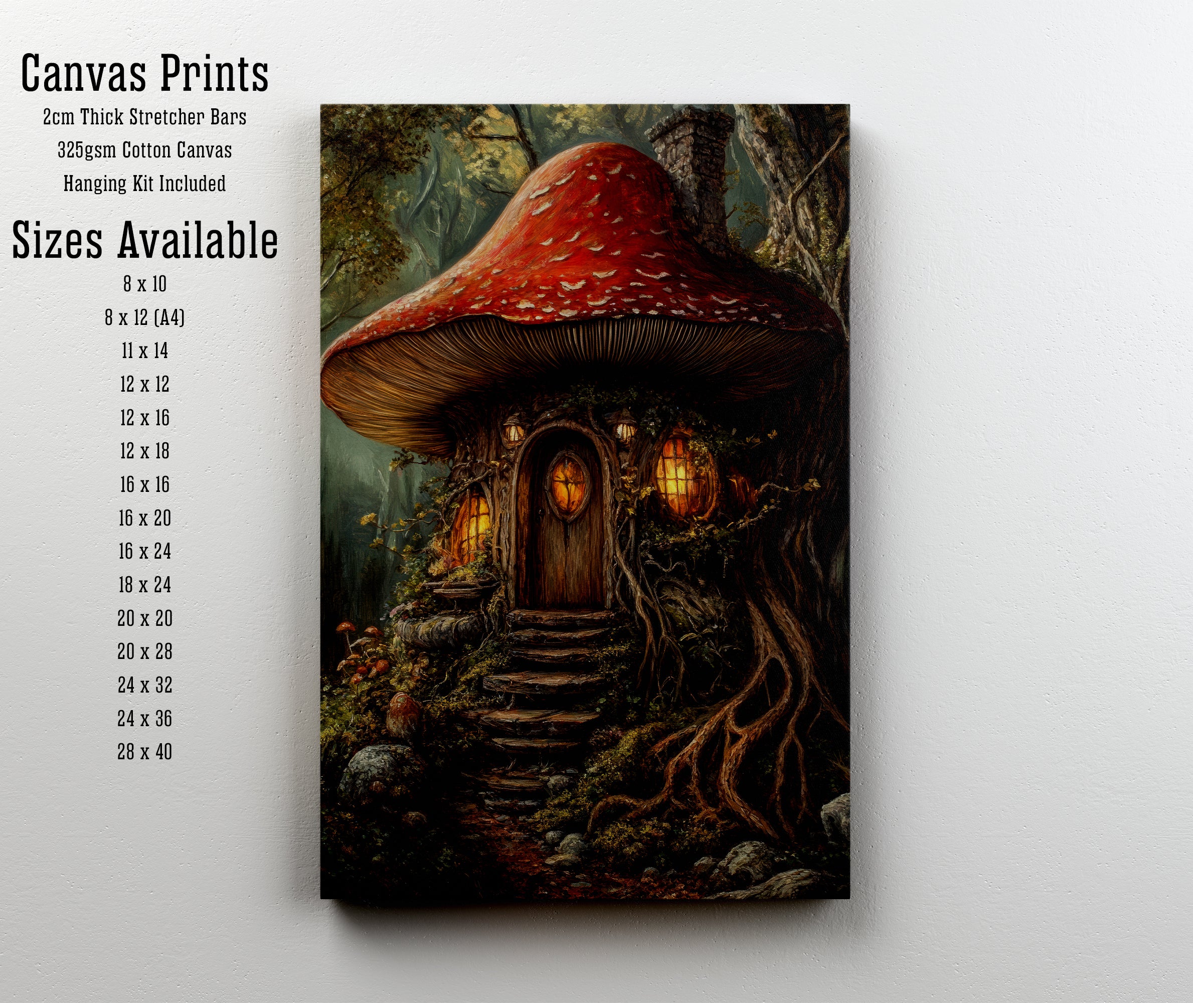 Enchanted Mushroom Cottage Art Print