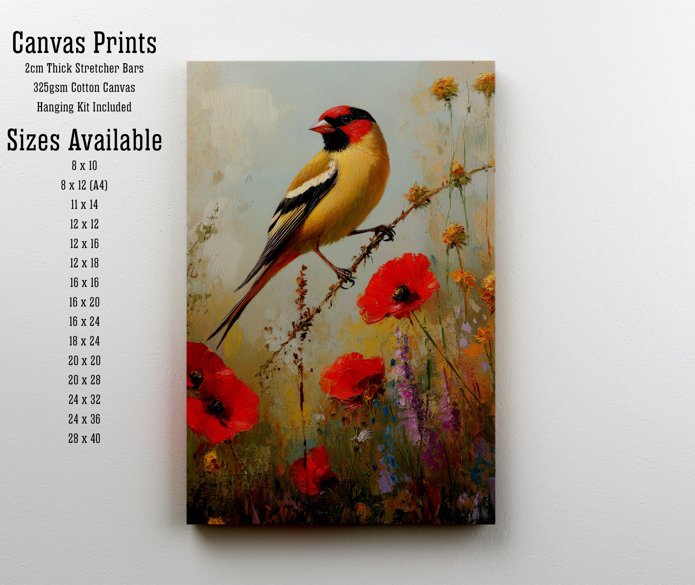Goldfinch Wildflower Art Print