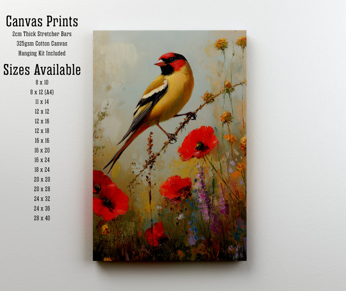 Goldfinch Wildflower Art Print