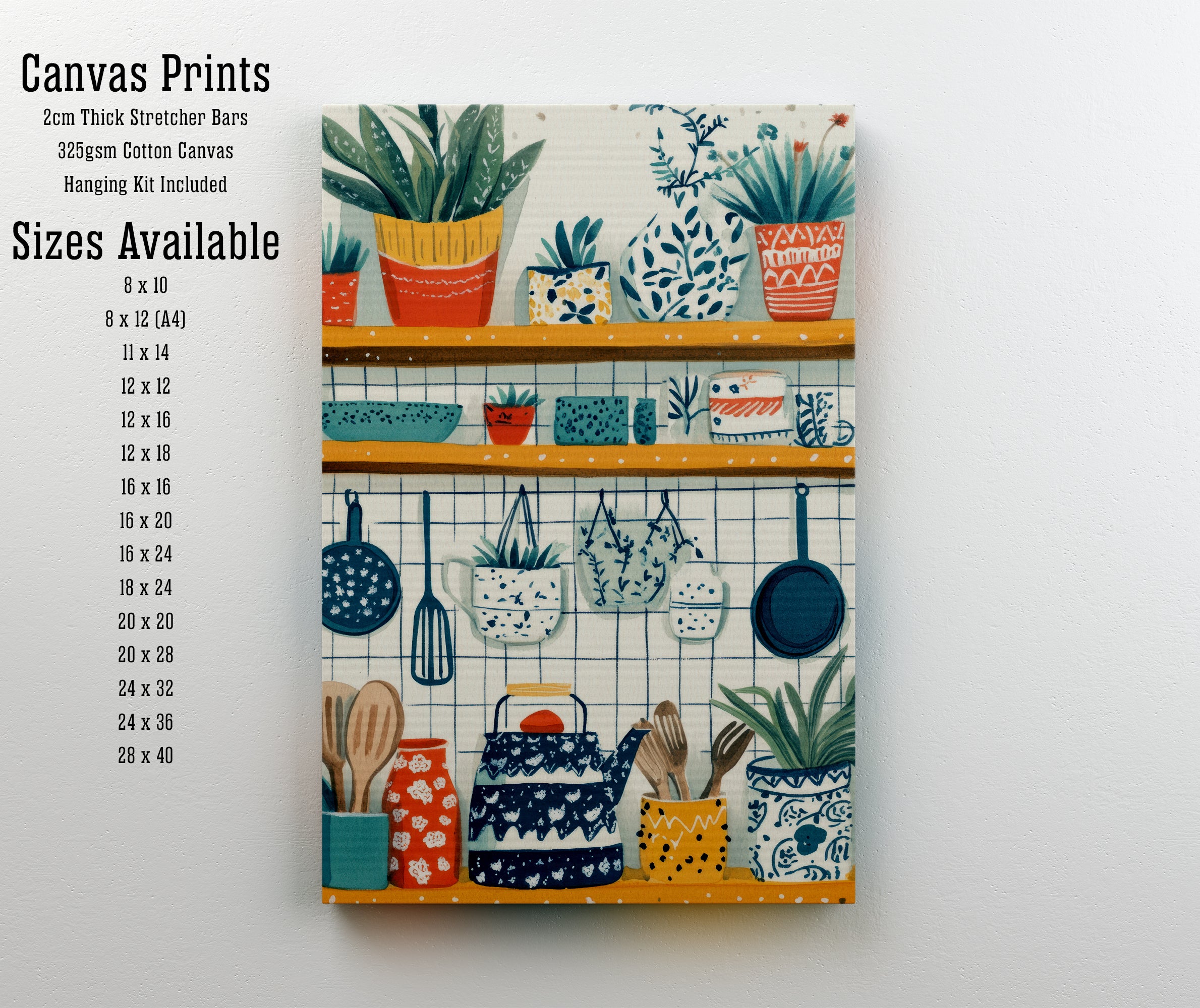 Whimsical Kitchen Shelves Art Print
