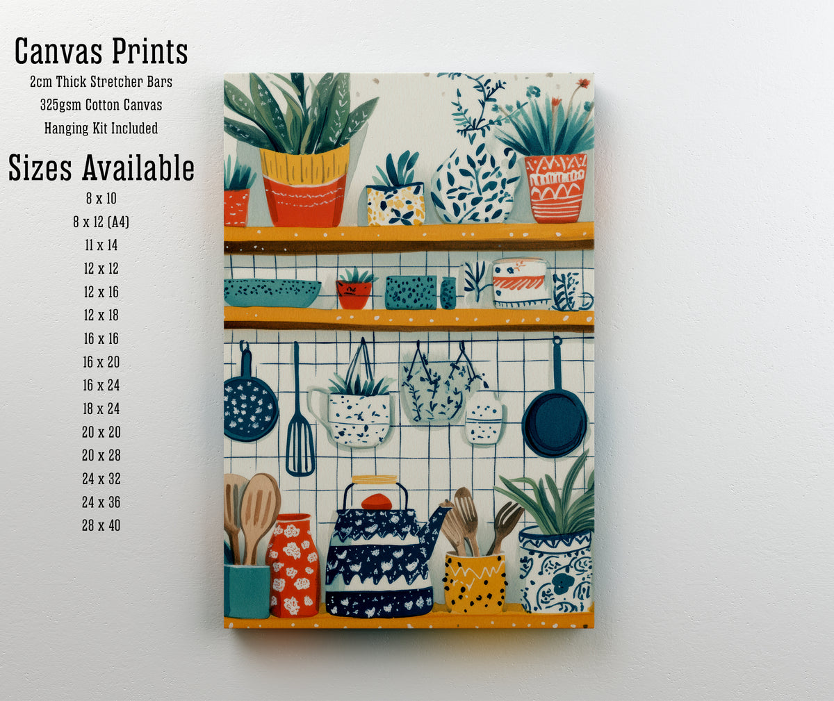 Whimsical Kitchen Shelves Art Print