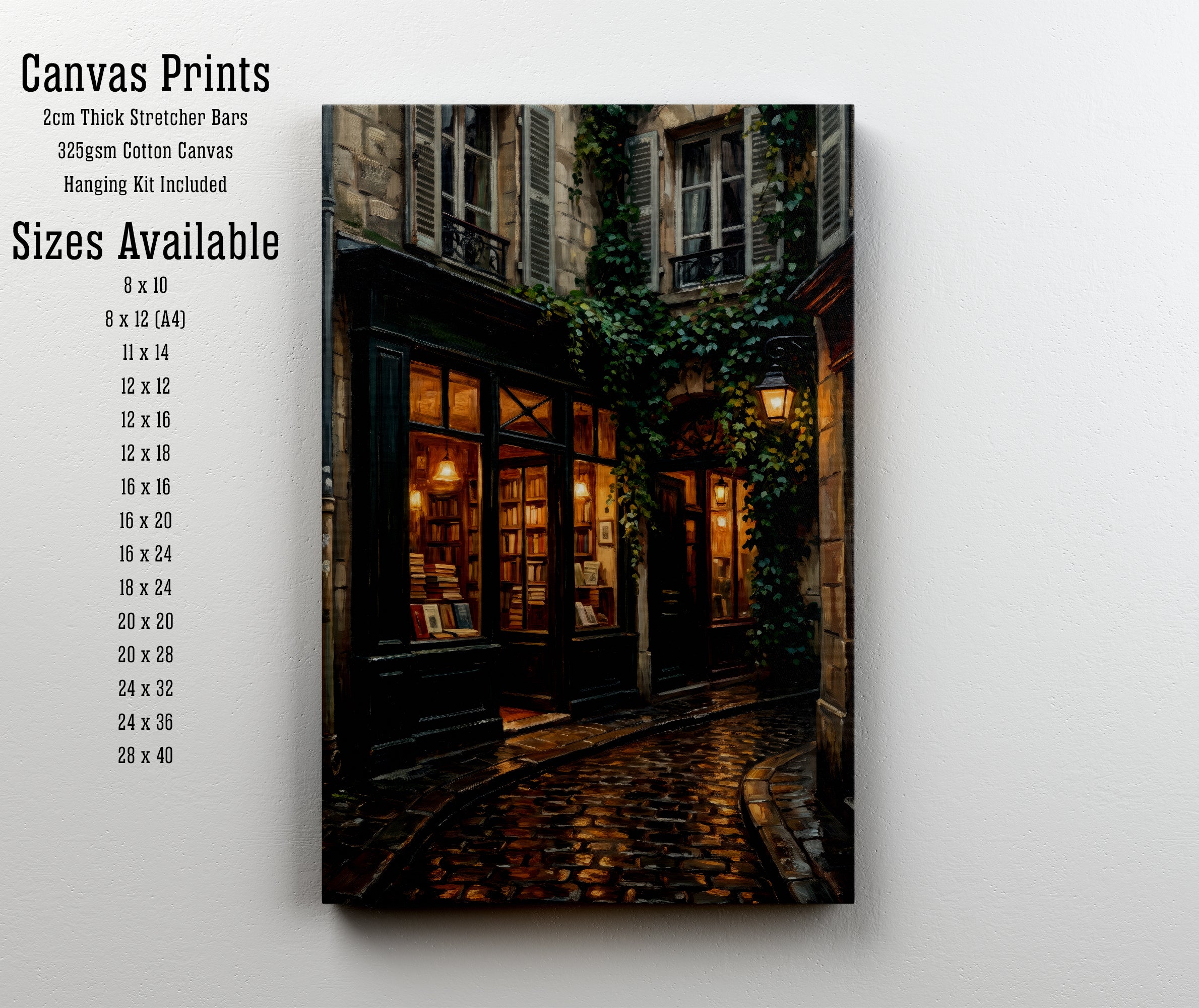Ivy-Covered Bookshop Alley Art Print