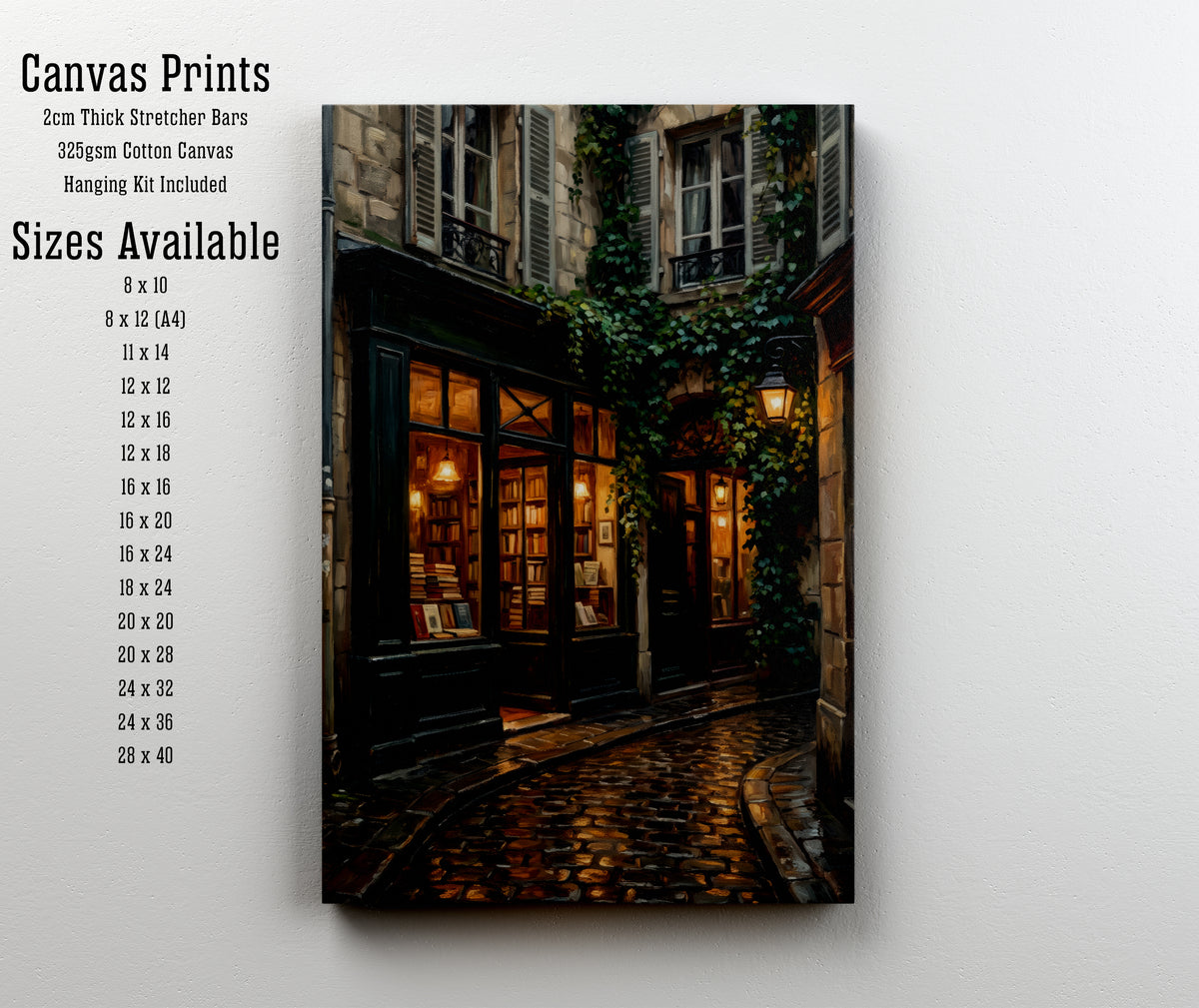 Ivy-Covered Bookshop Alley Art Print
