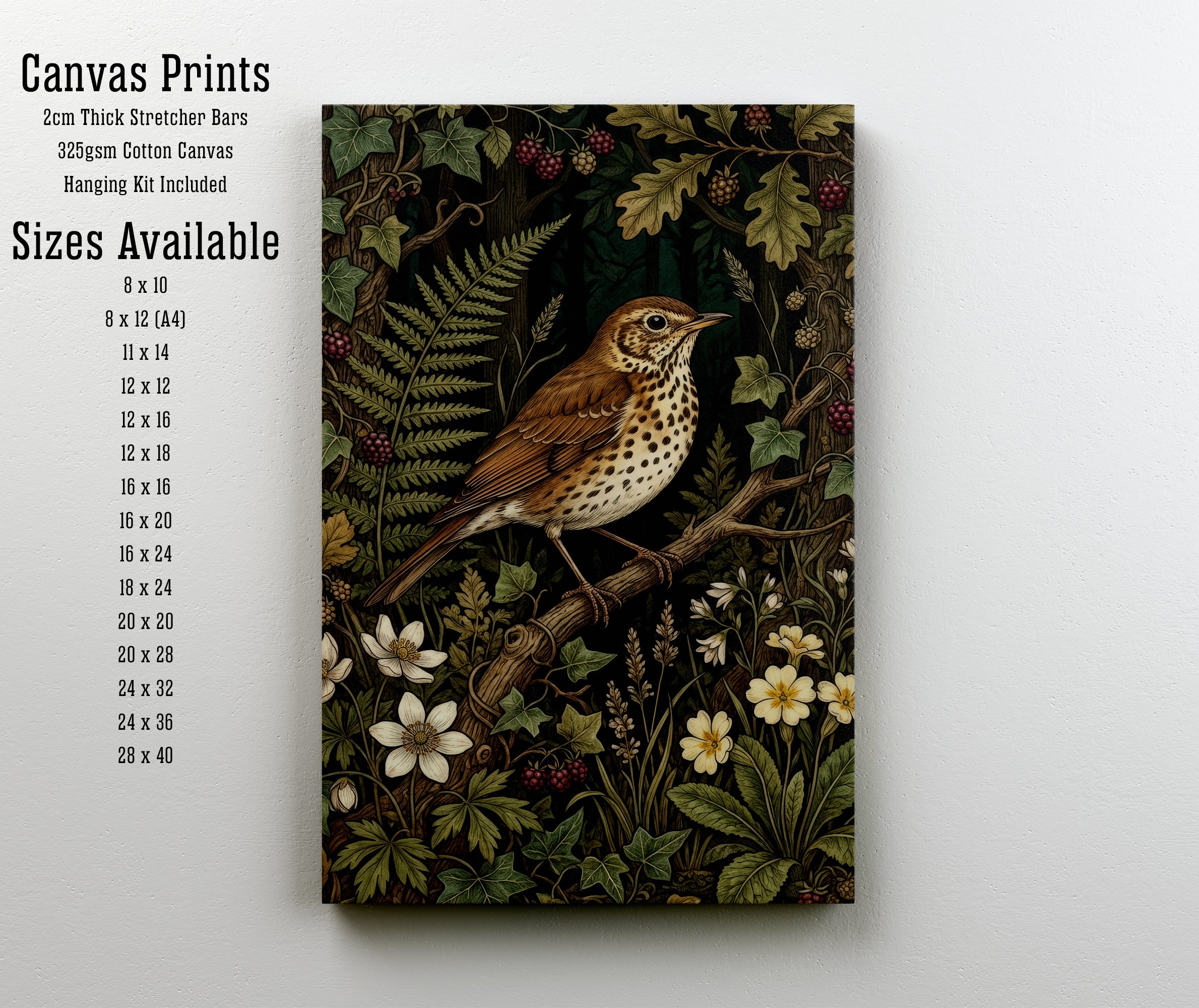 Woodland Thrush Art Print