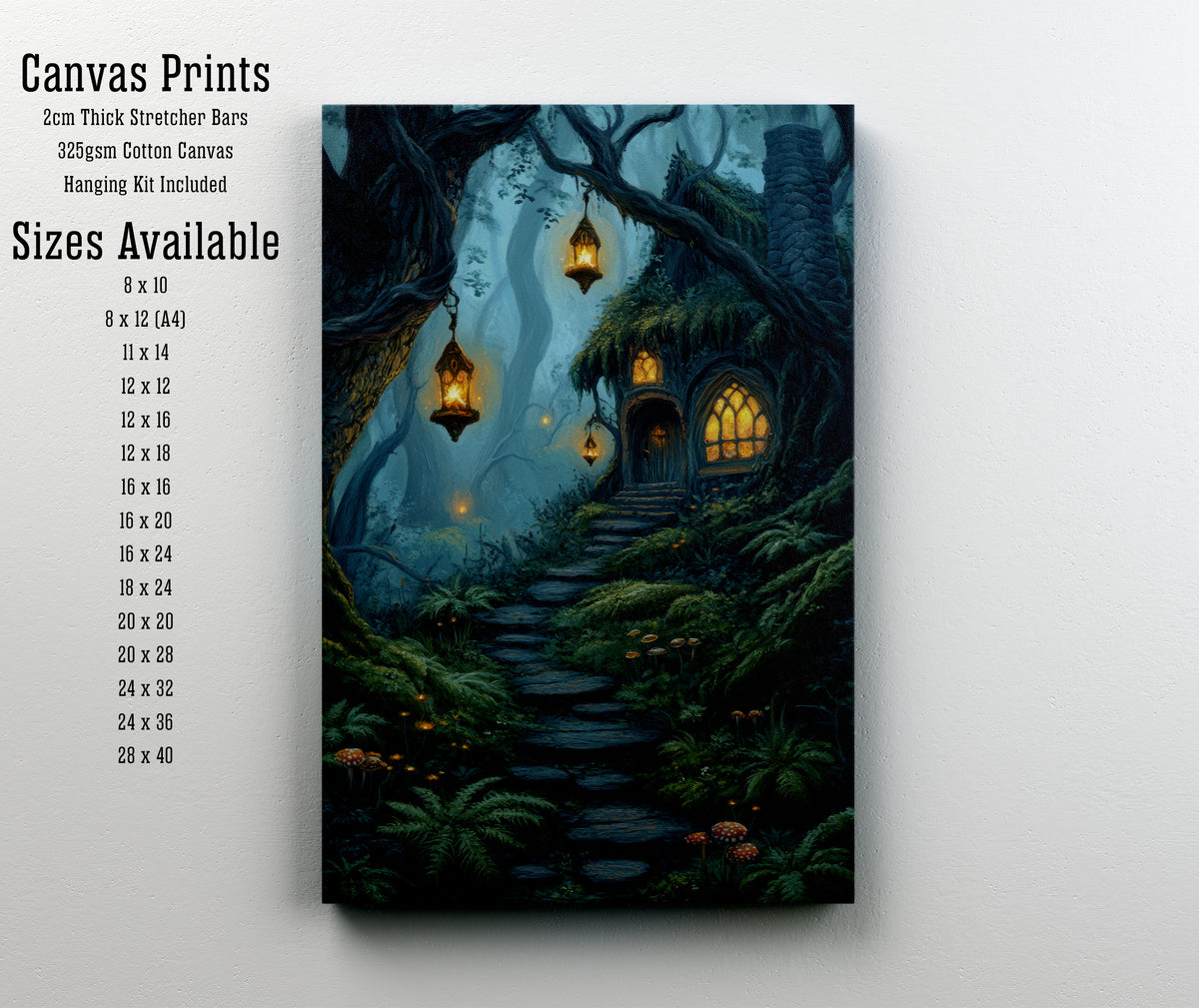 Enchanted Forest Cottage Art Print