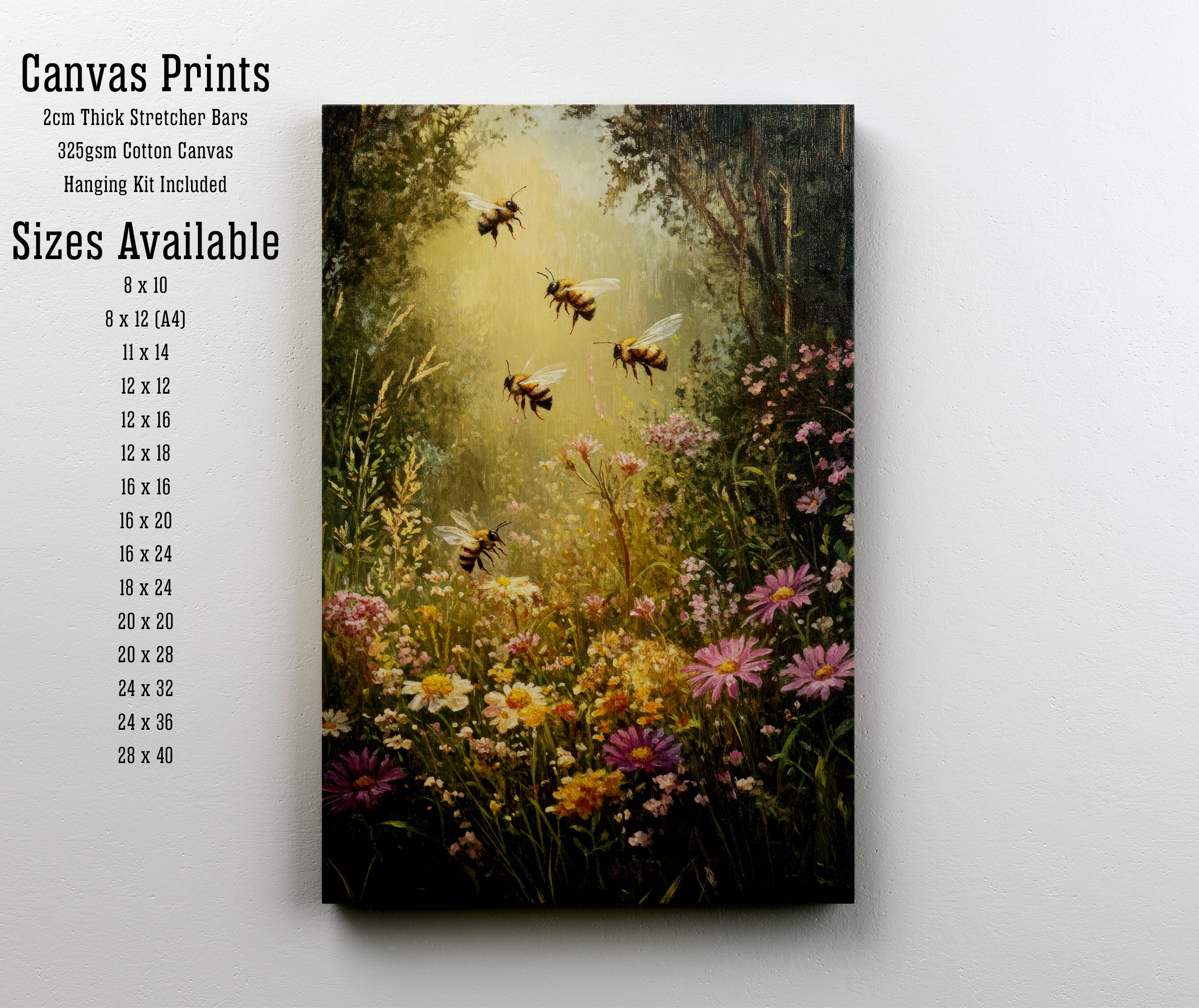 Bumblebee Wildflower Meadow Art Print
