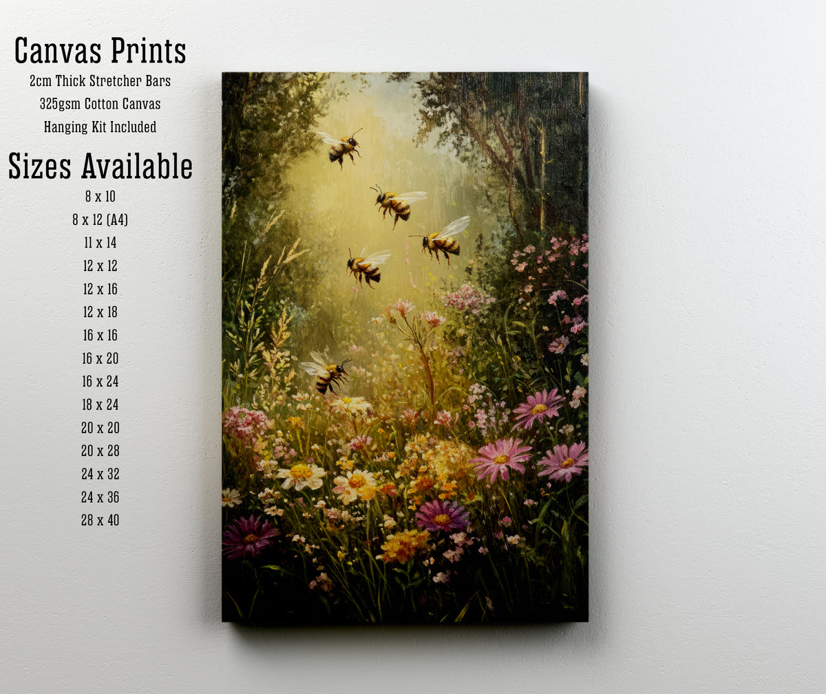 Bumblebee Wildflower Meadow Art Print