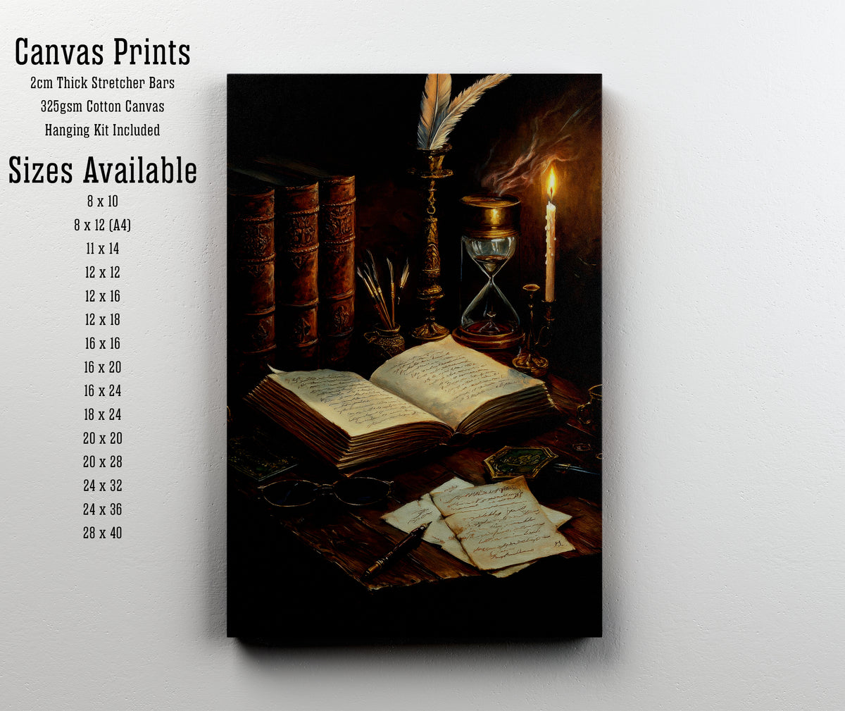 Dark Academia Writing Desk Art Print