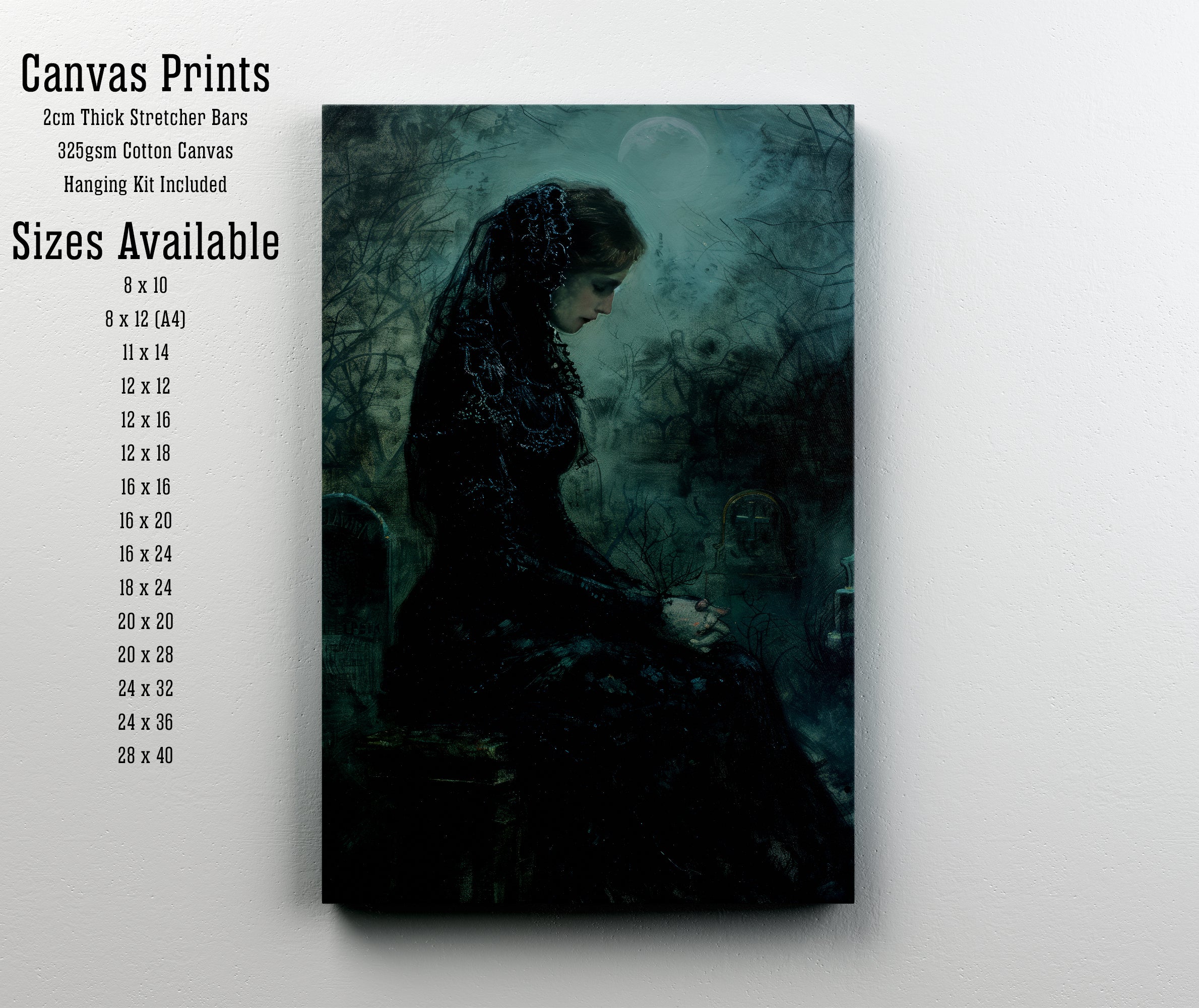 Gothic Mourning Woman Art Print