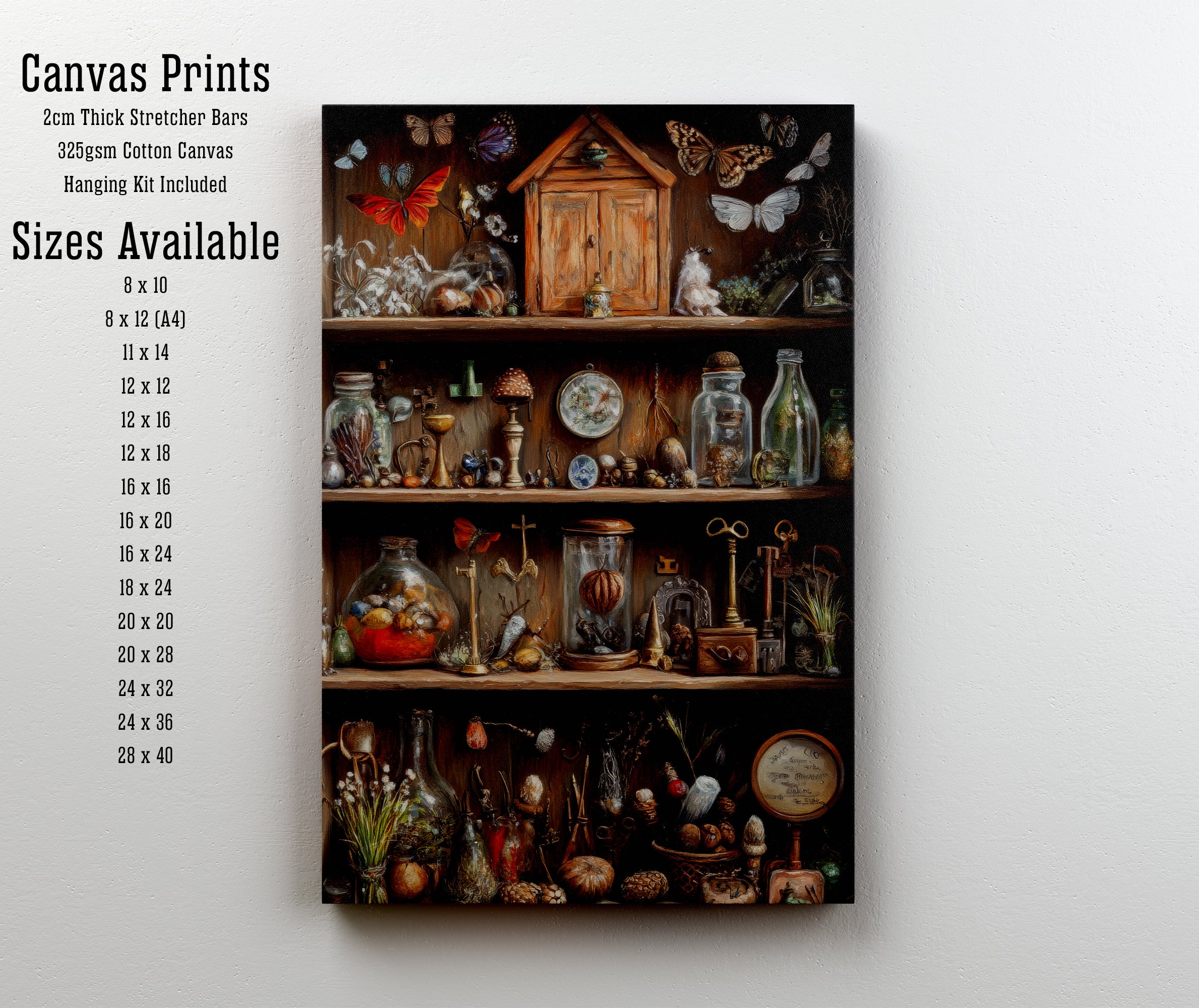 Dark Academia Curiosity Cabinet Art Print