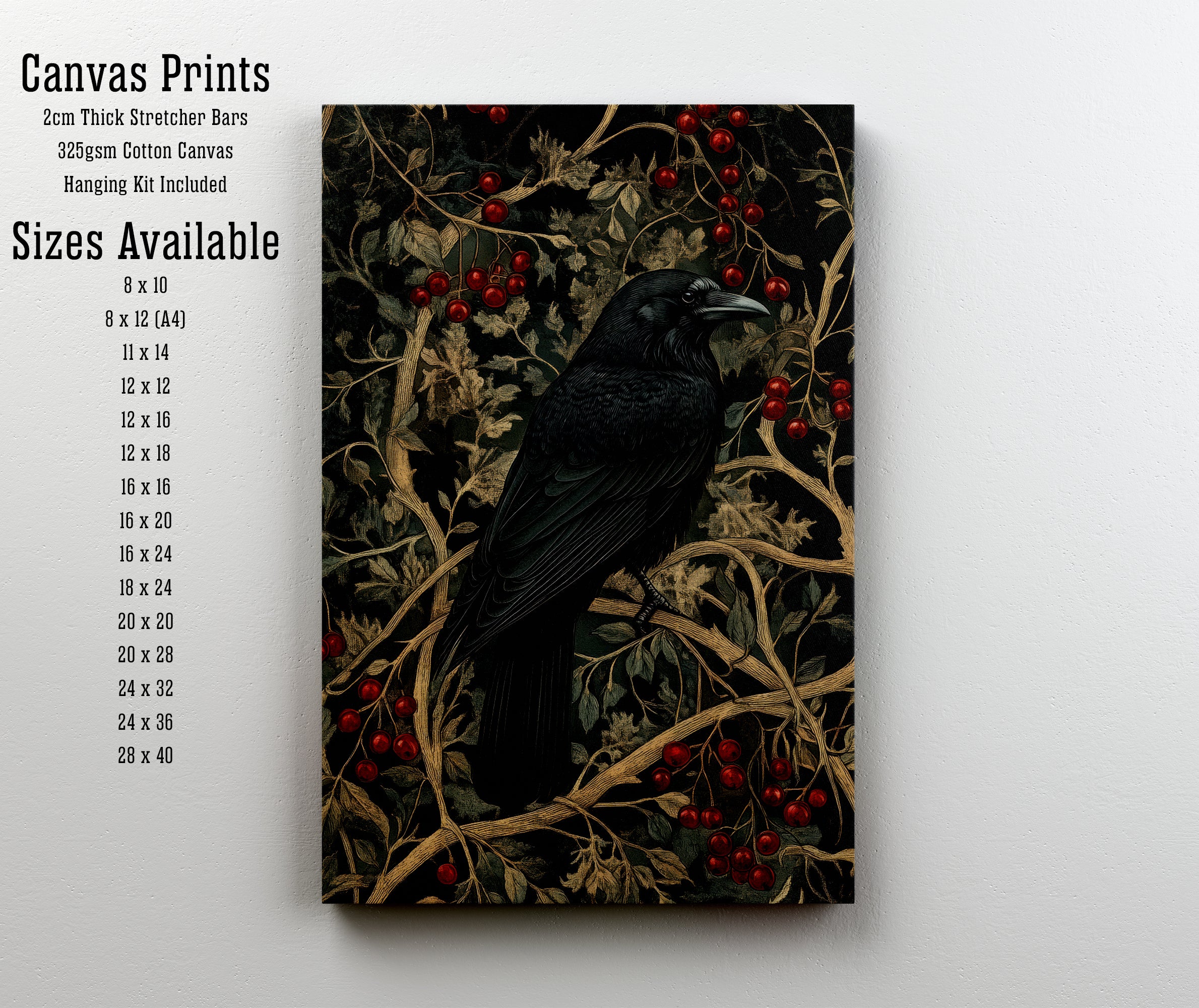 Black Crow Botanical Art Print