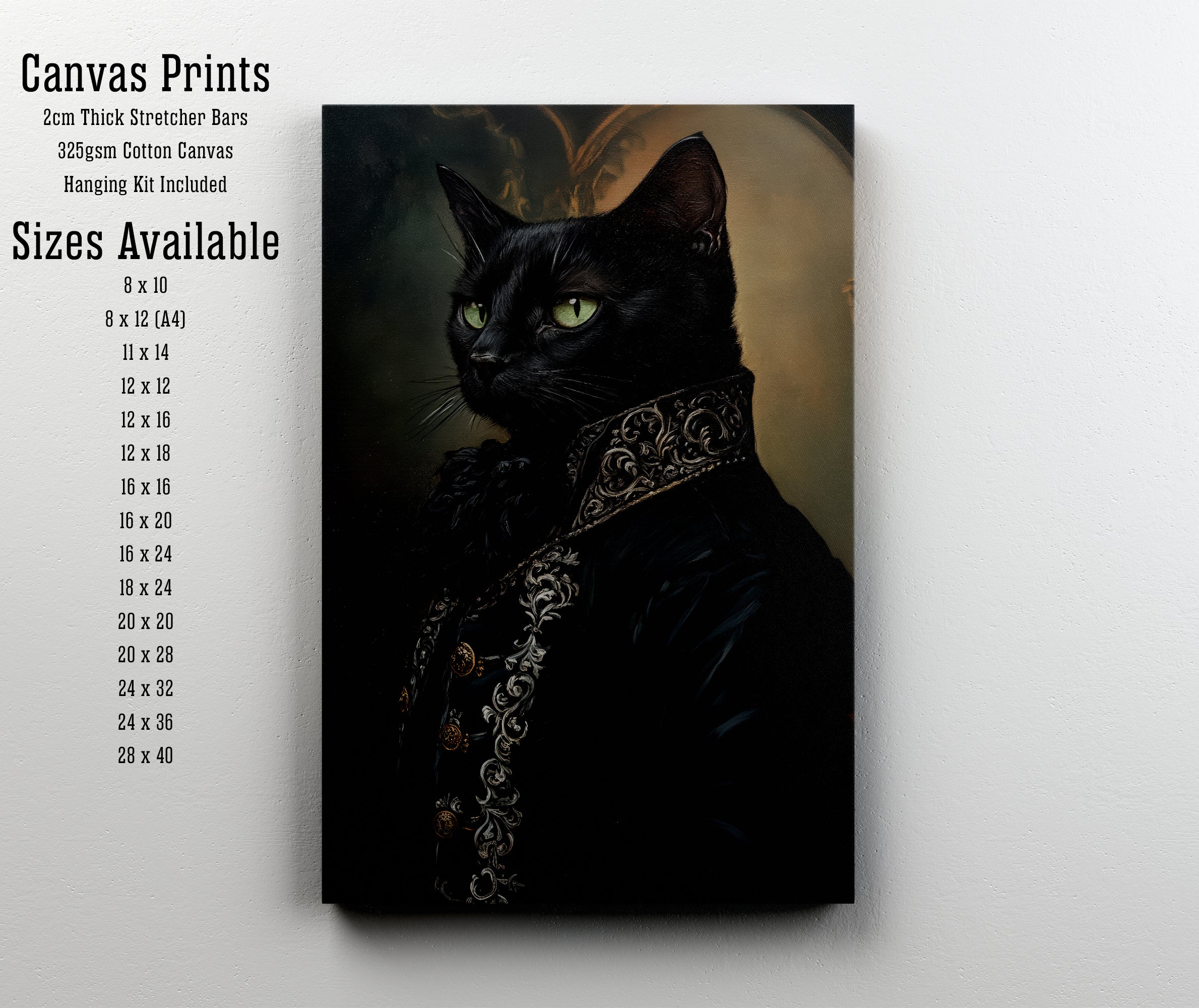 Aristocratic Black Cat Art Print