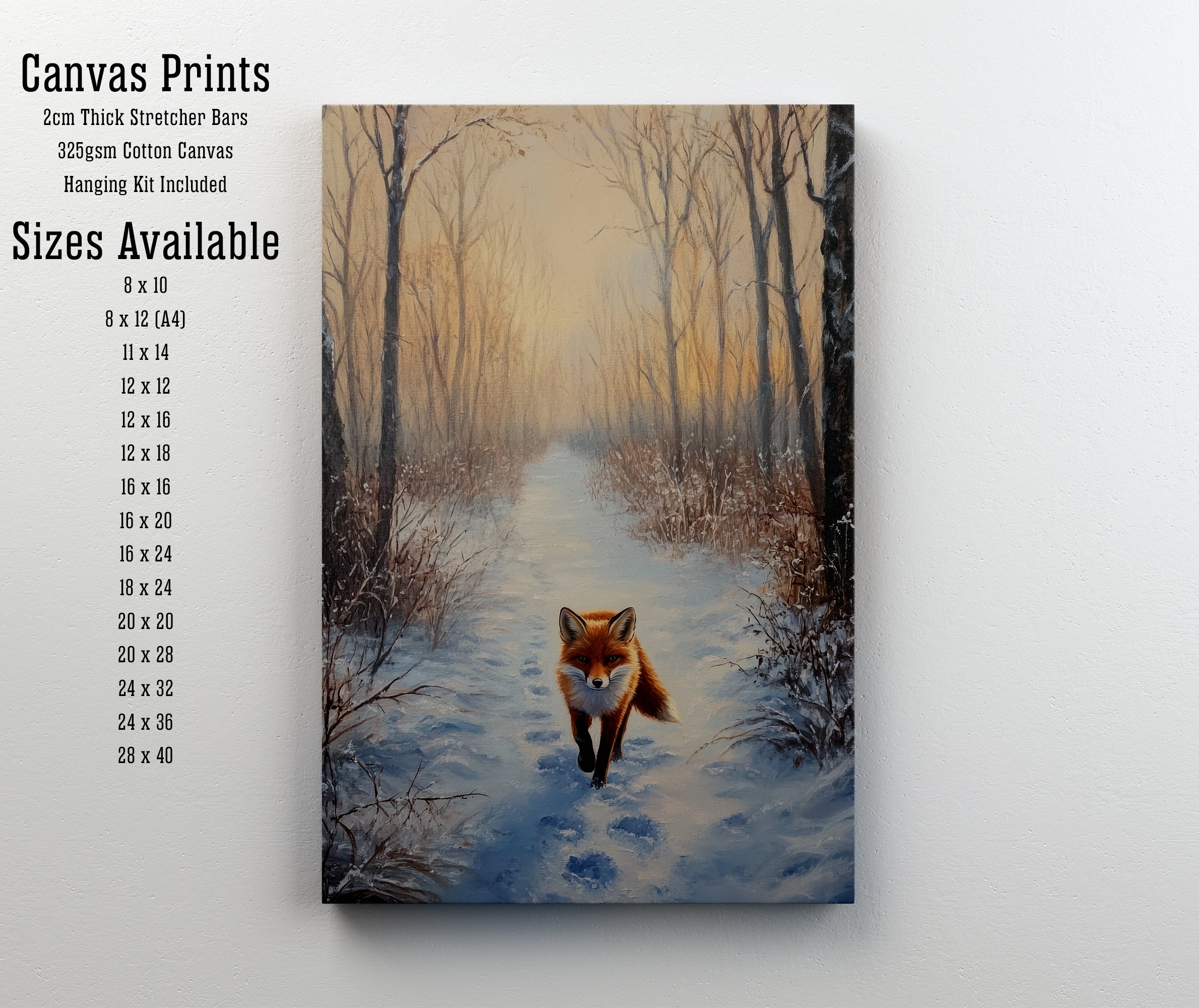 Fox in Snowy Forest Art Print