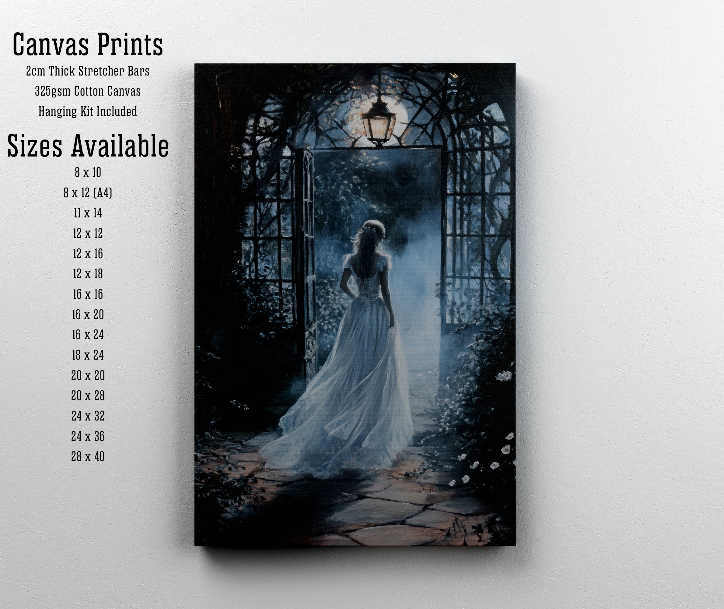 Moonlit Garden Figure Art Print