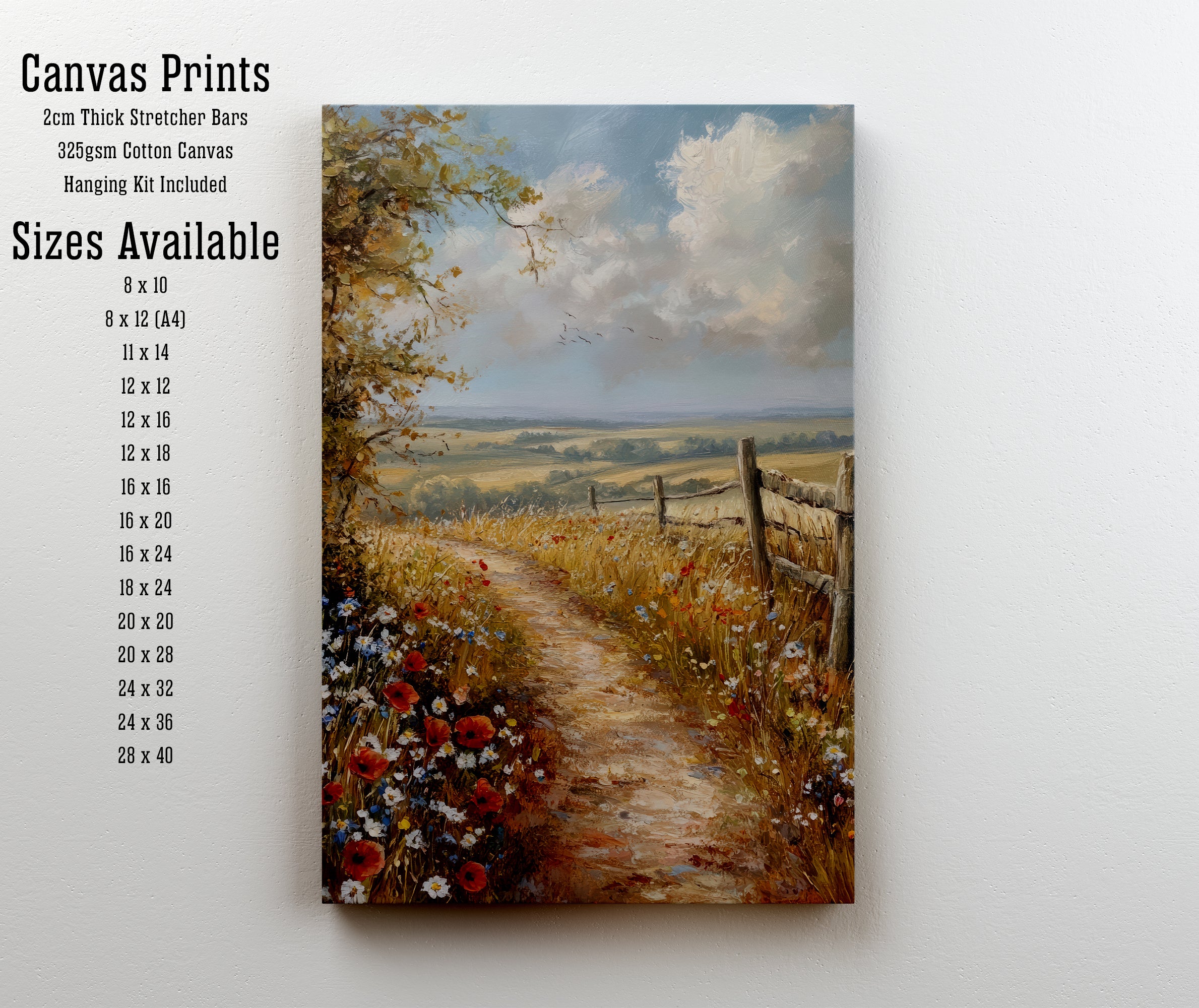 Wildflower Country Path Art Print