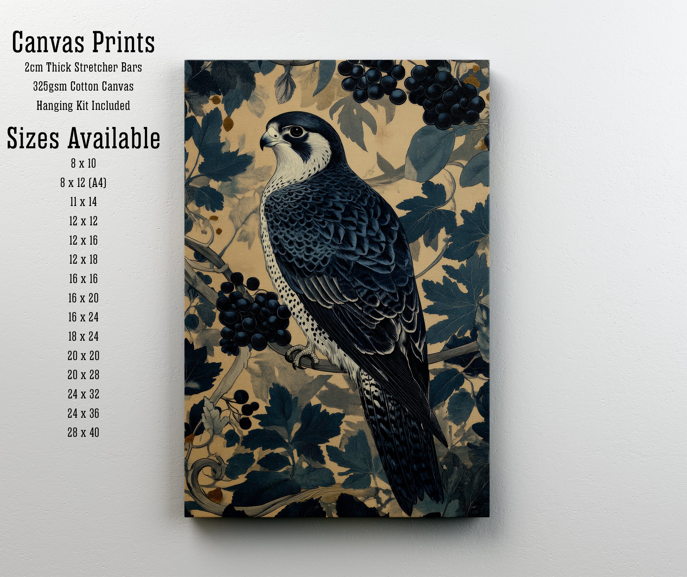 Peregrine Falcon Botanical Art Print