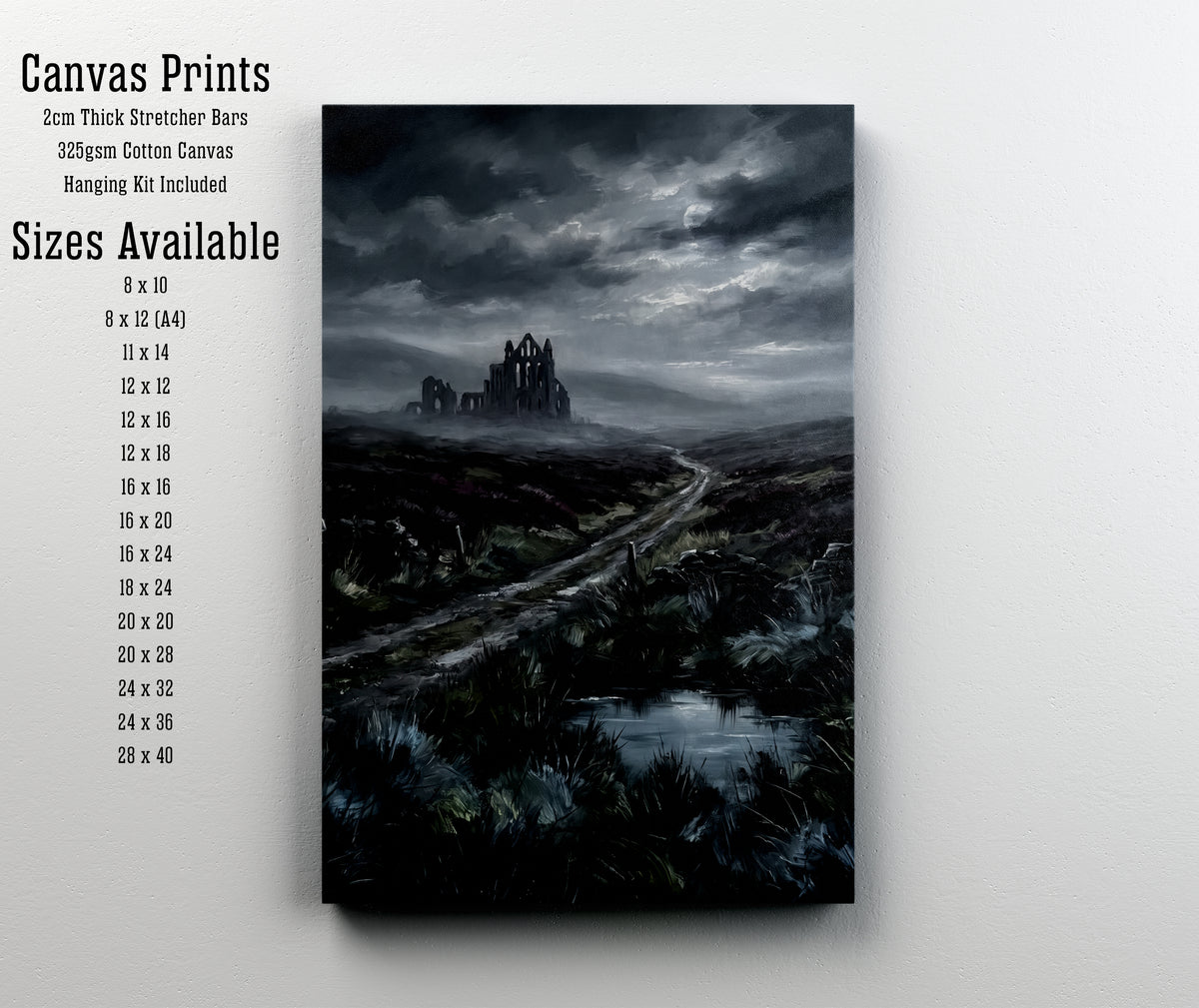 Gothic Abbey Storm Landscape Art Print