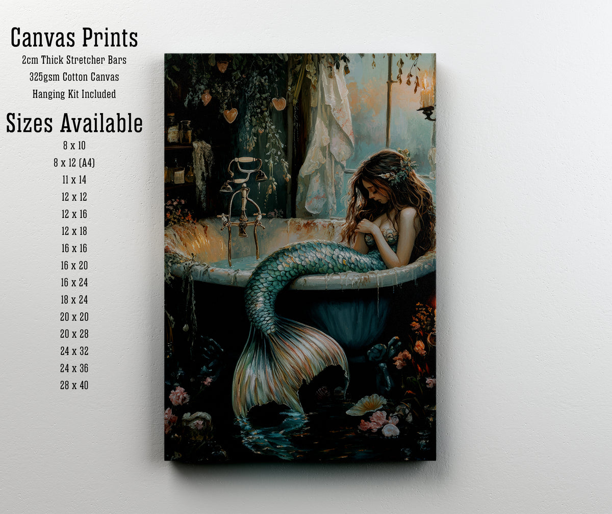Mermaid in Antique Bath Art Print