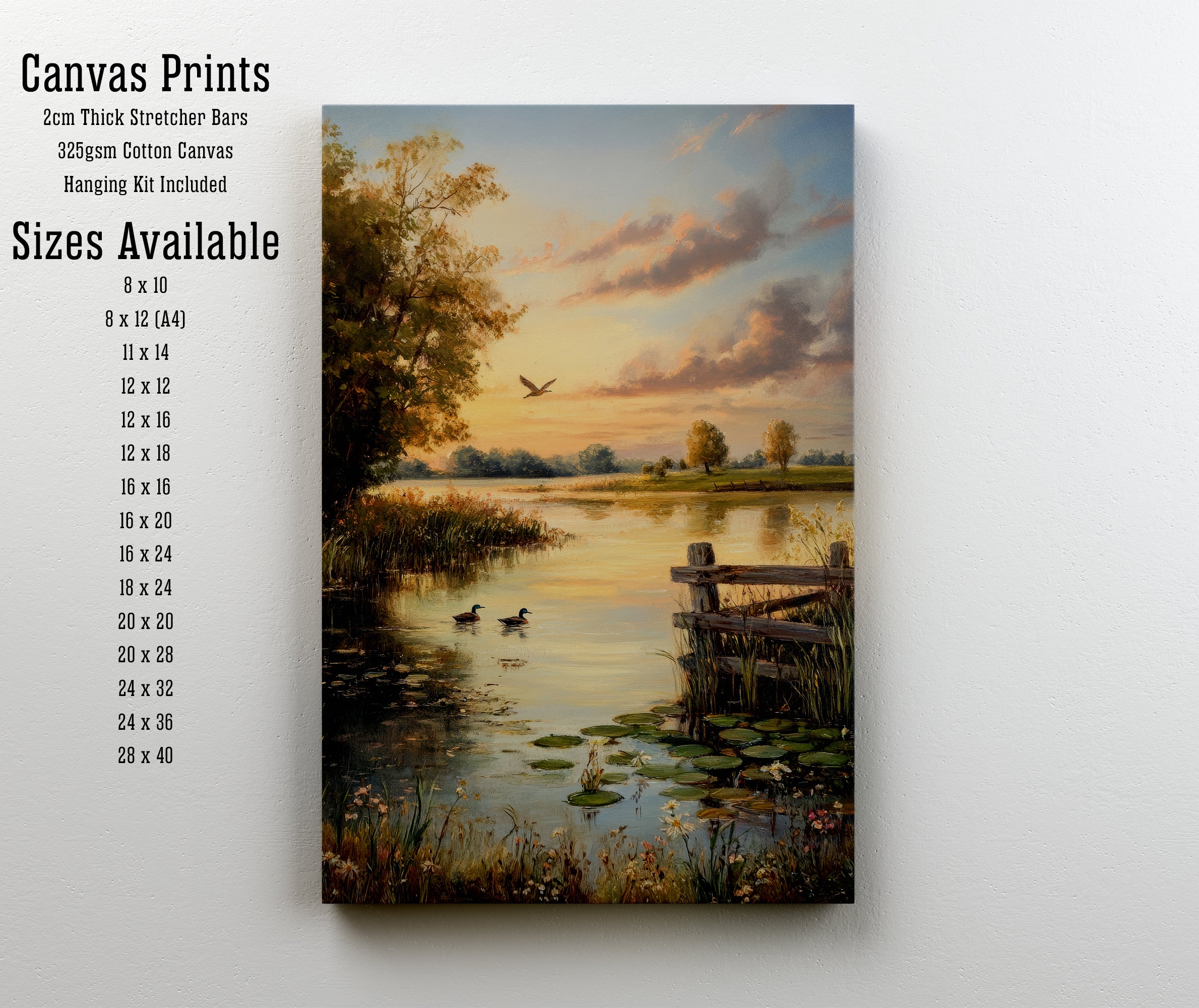 Golden Hour Duck Pond Art Print