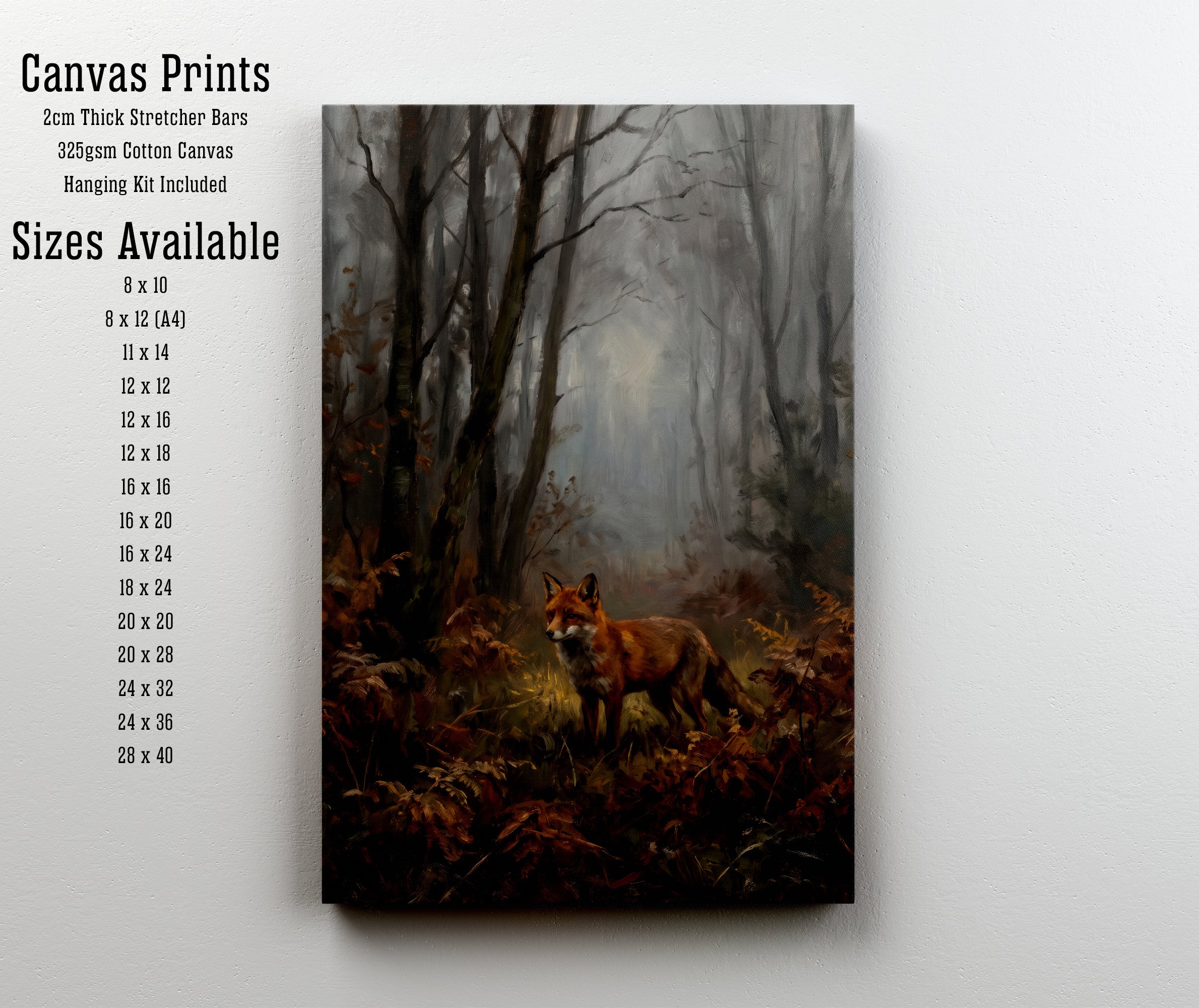 Misty Woodland Fox Art Print
