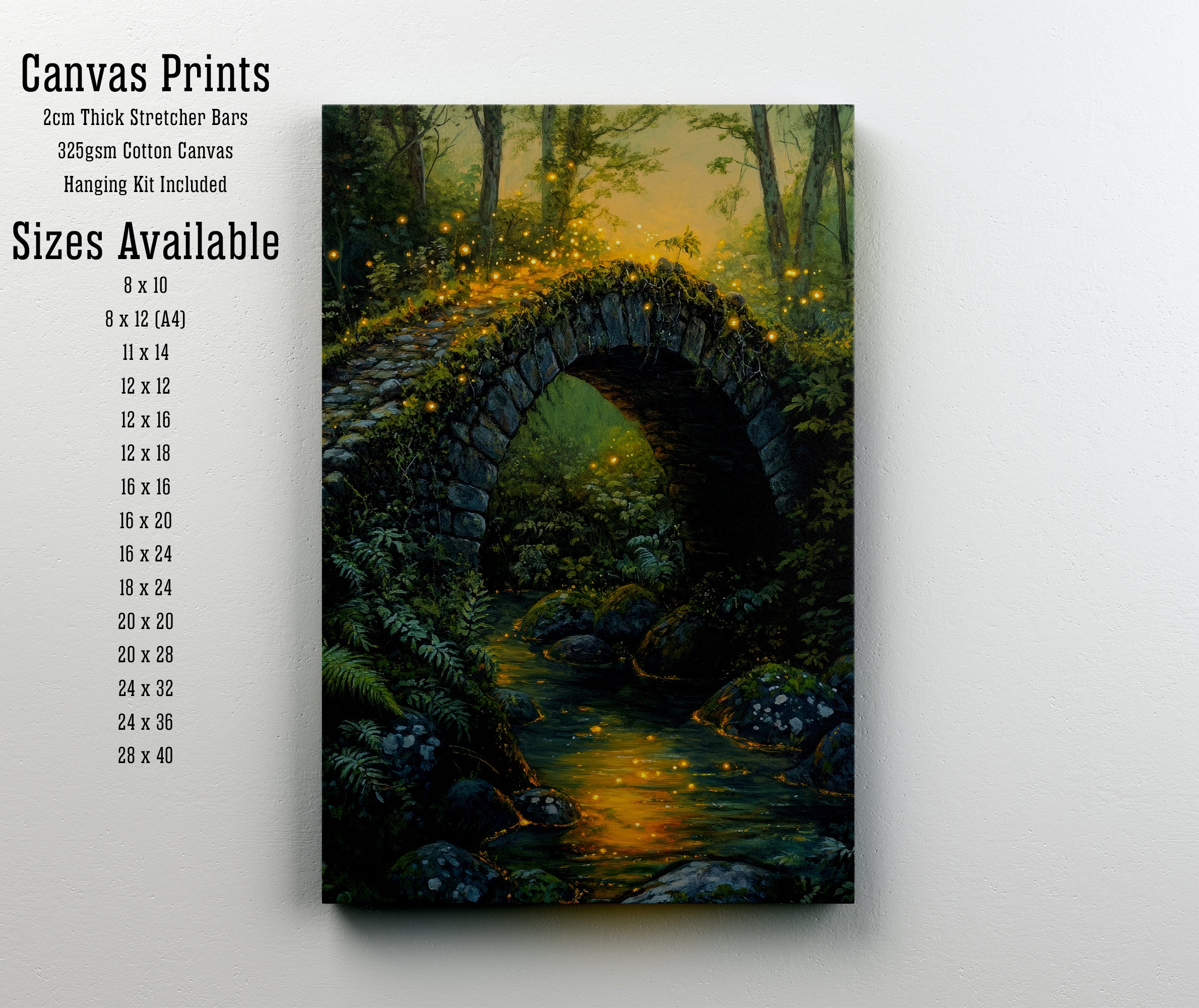 Enchanted Forest Stone Bridge Art Print