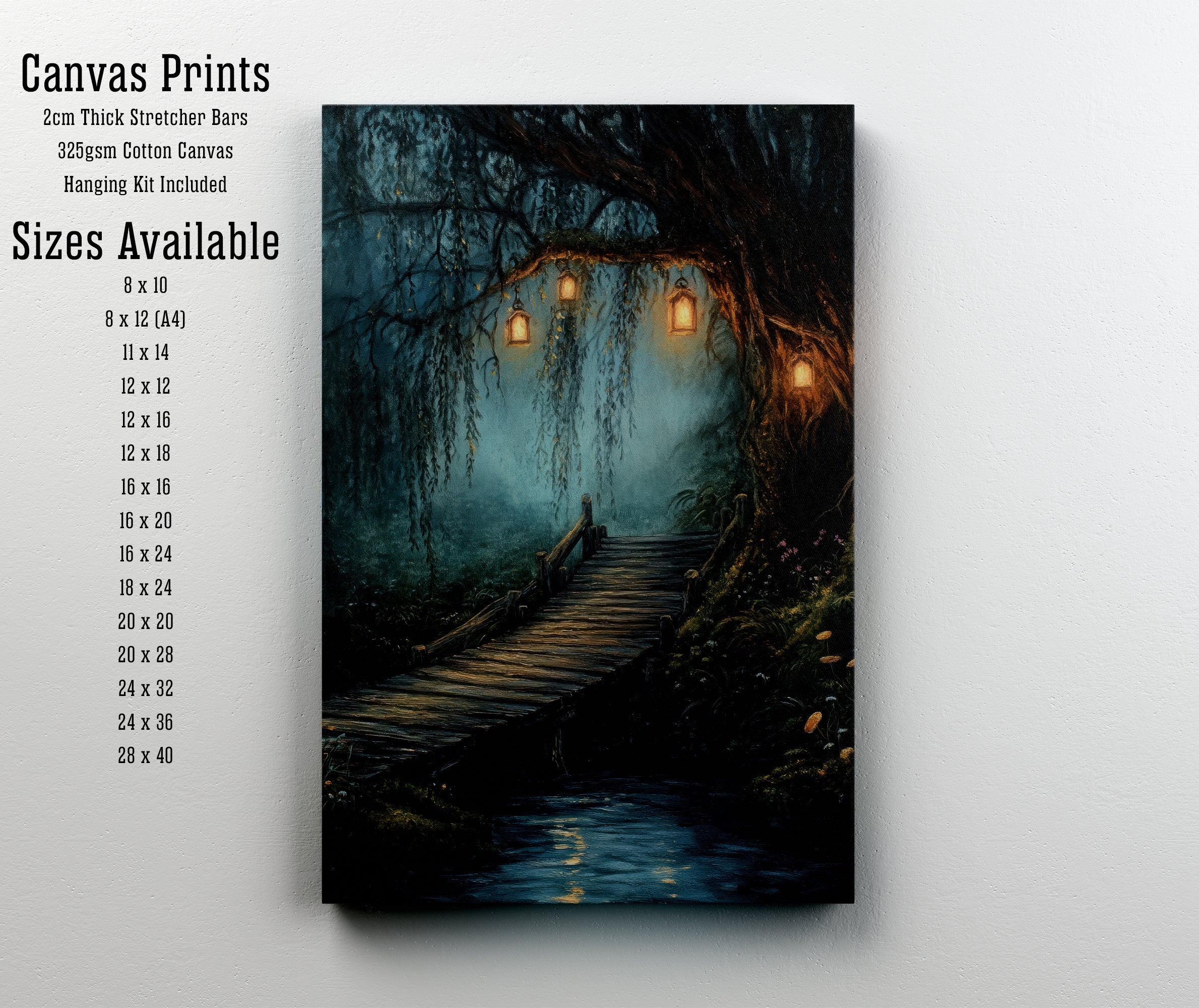 Enchanted Woodland Bridge Art Print