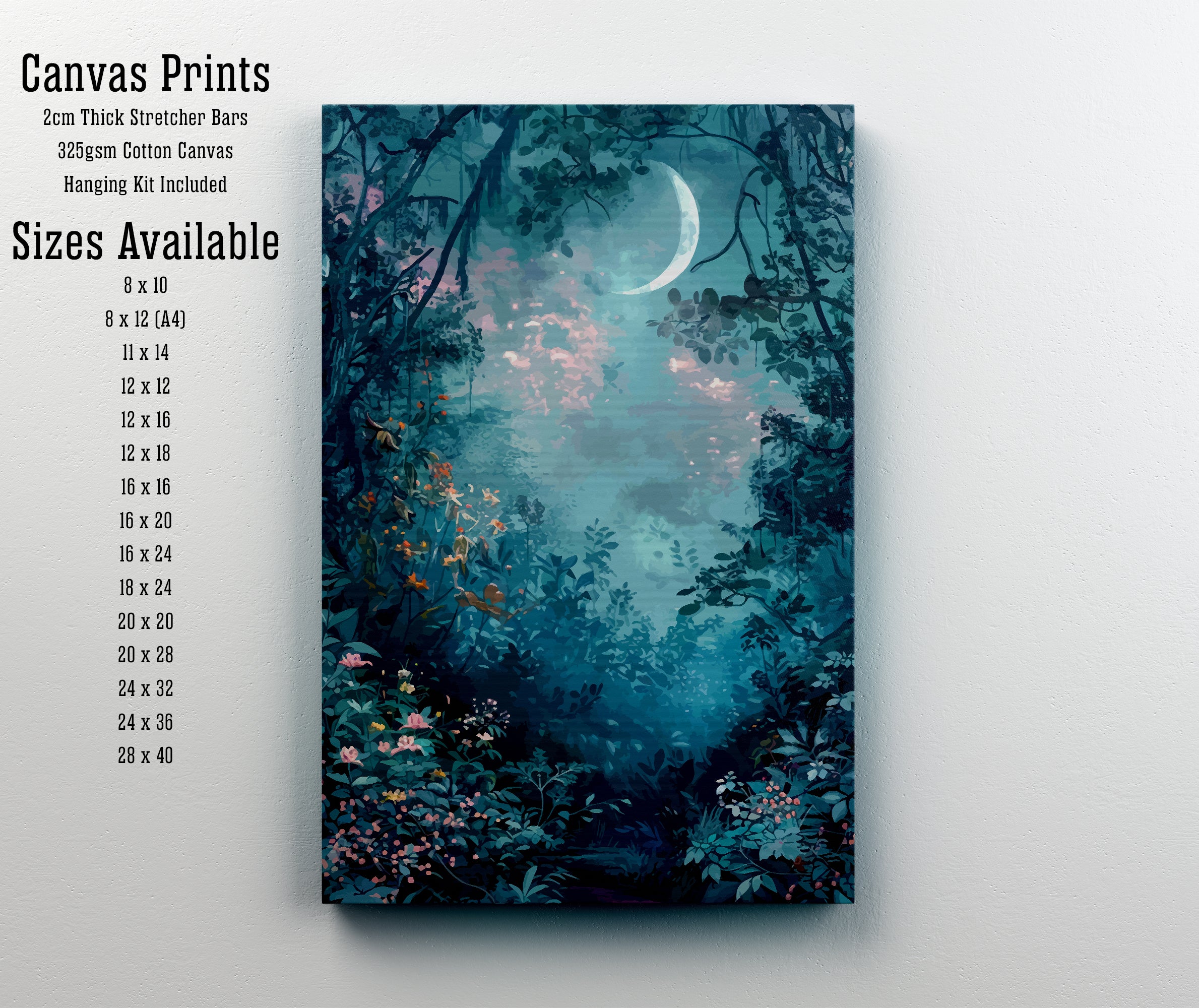 Moonlit Forest Path Art Print