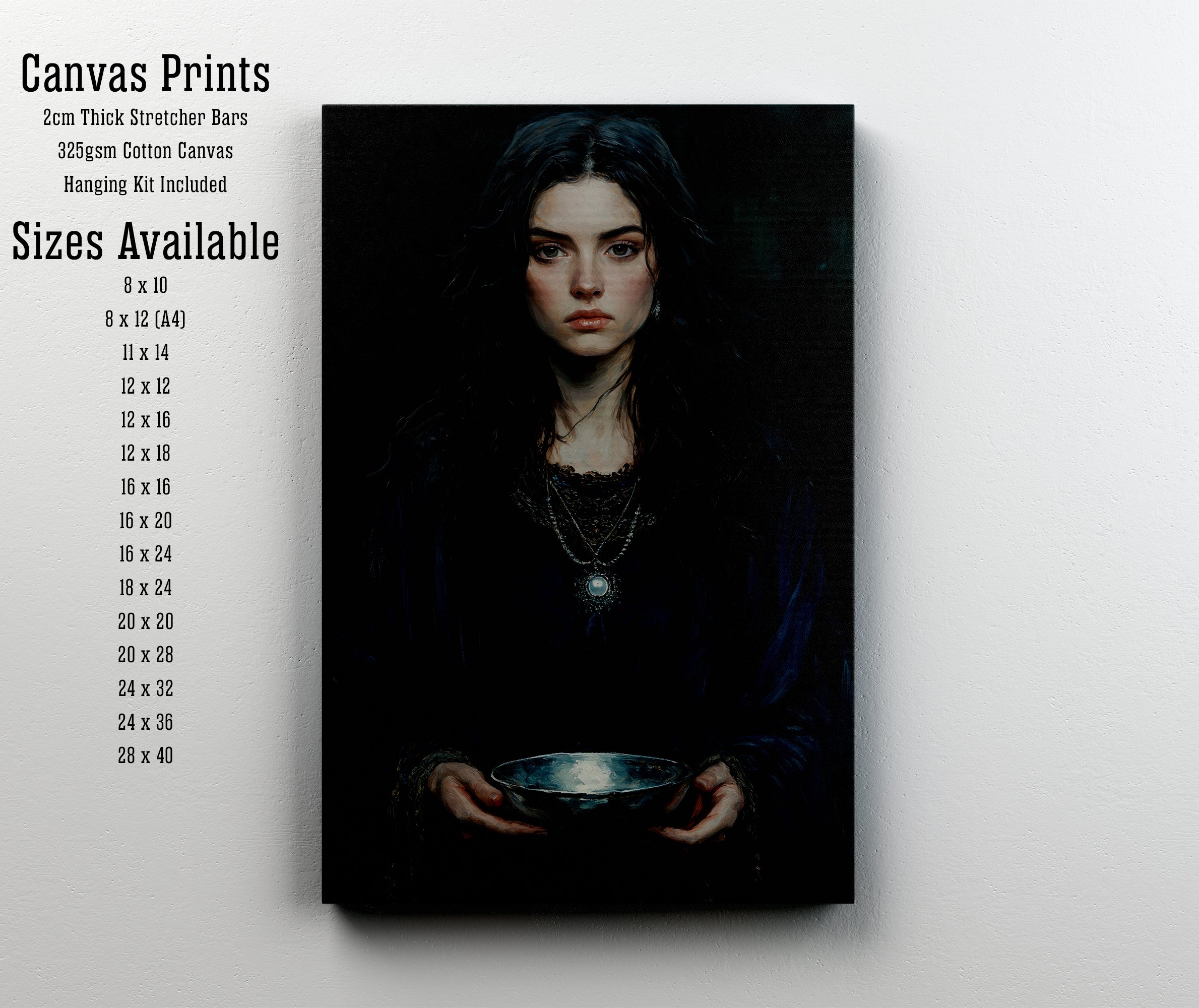 Gothic Woman with Bowl Art Print